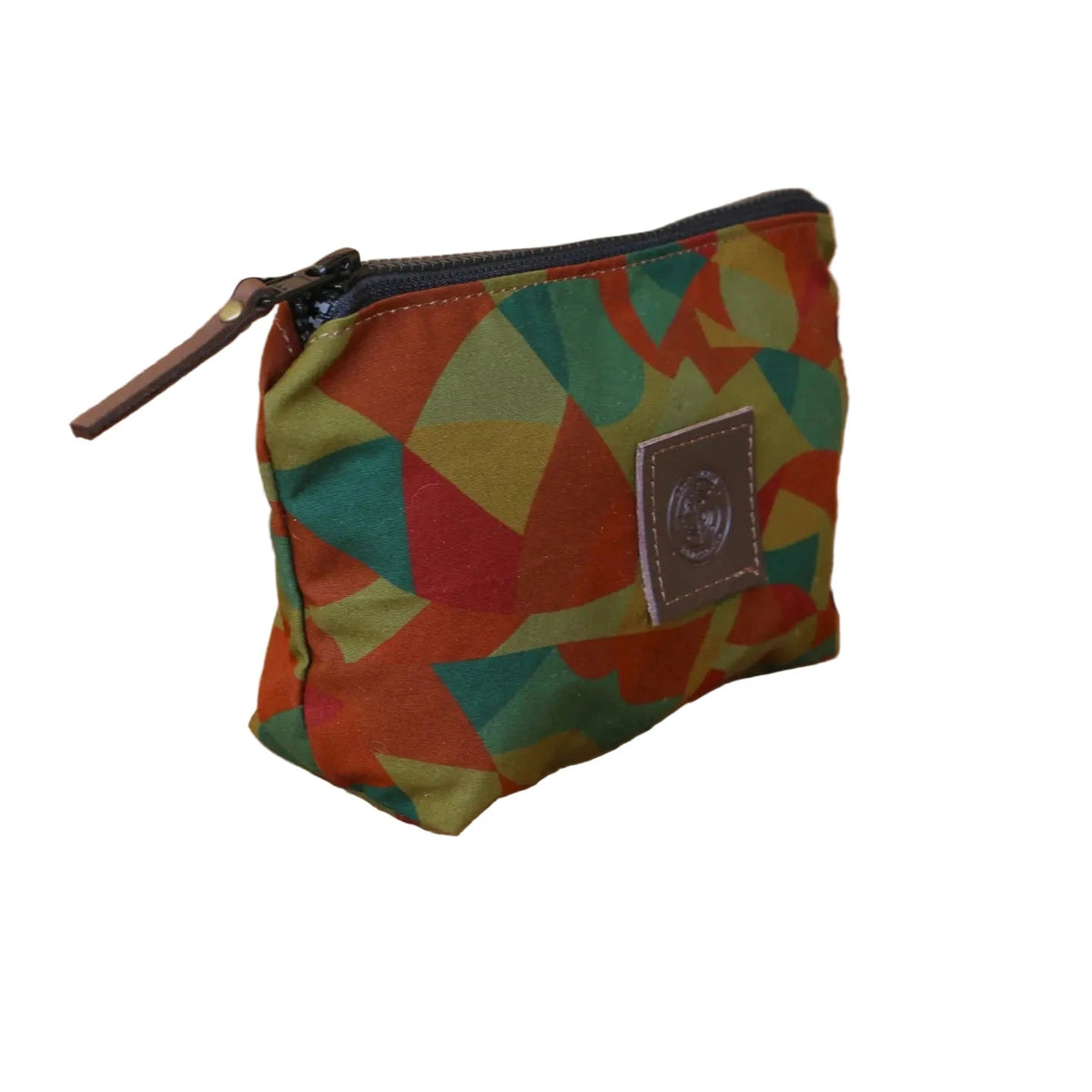 Forager Provisions LTD Journeyman Craft camo patchwork EDC pouch with YKK zip and leather brand patch