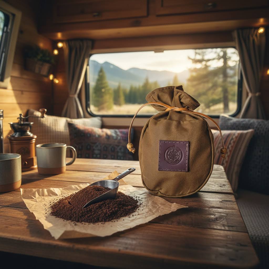 Journeyman Handcraft – Waxed Canvas Coffee Pouch Tan Brown