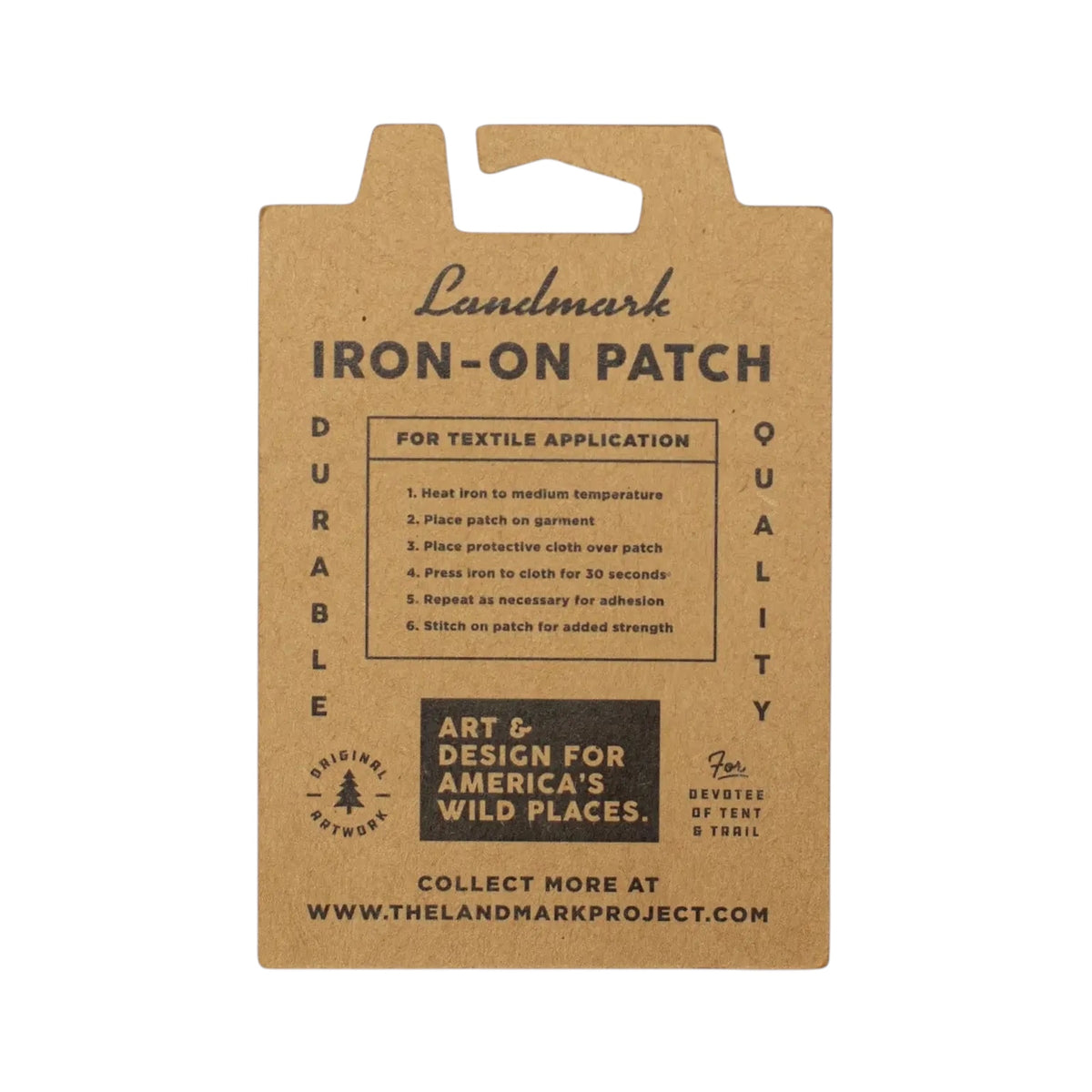 The Landmark Project Smokey Bear Patch - I Love You Smokey, featuring a charming design with flowers and the text "I think I love you. Smokey Bear," is packaged on sustainable cardboard backing. Perfect for outdoor adventures!