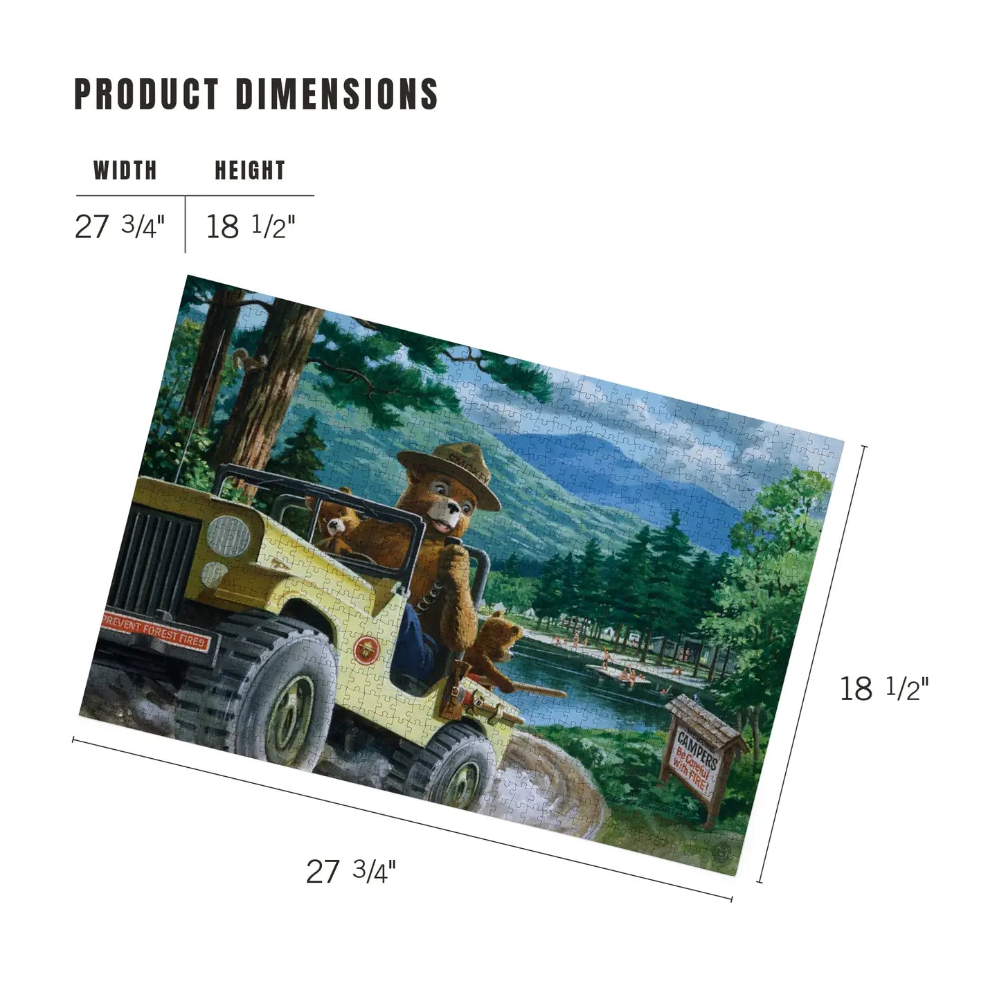 Lantern Press 1000 Piece Puzzle - Smokey Bear Leaving in Suv Vintage Poster