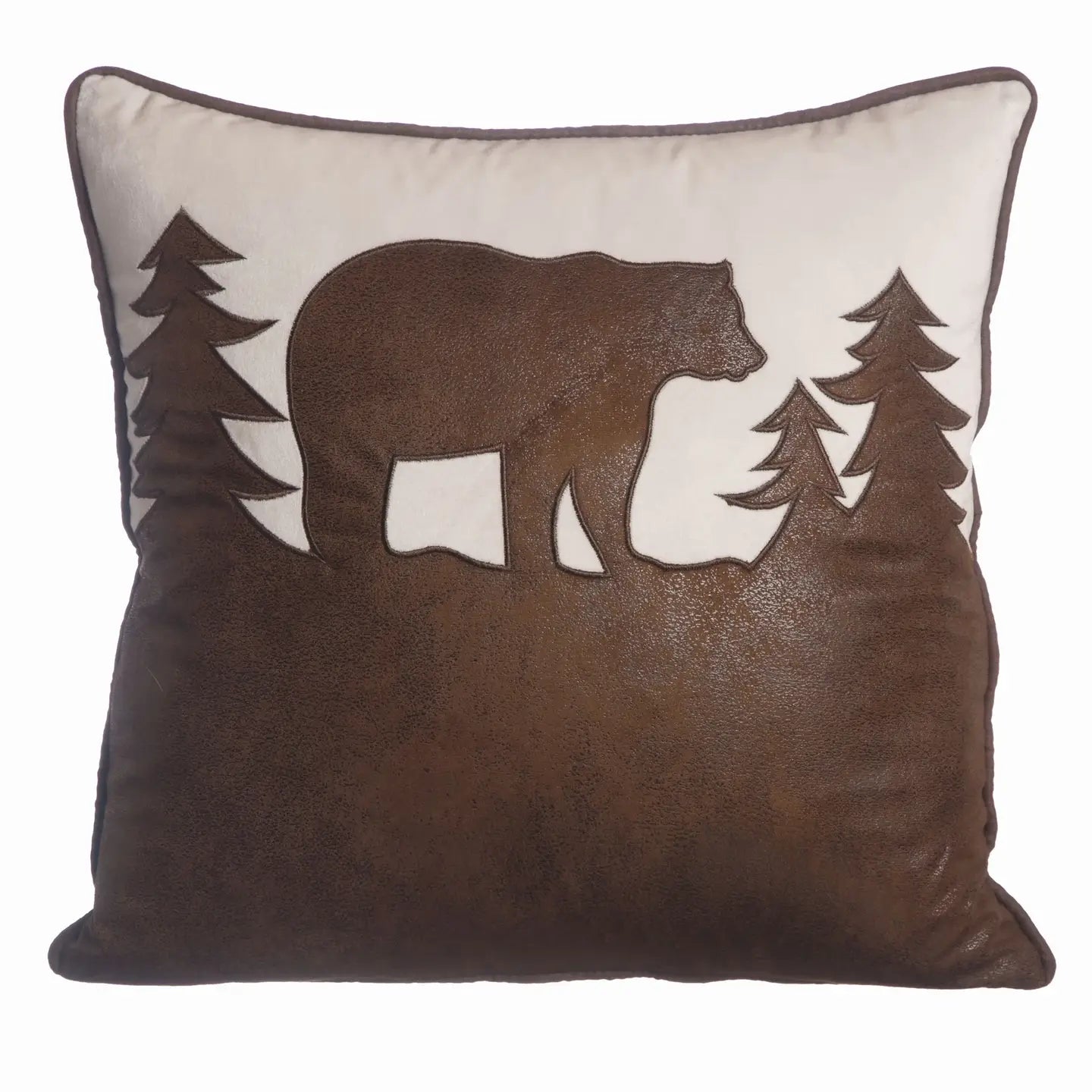 Linen Mart Bear Cabin Cushion 18x18