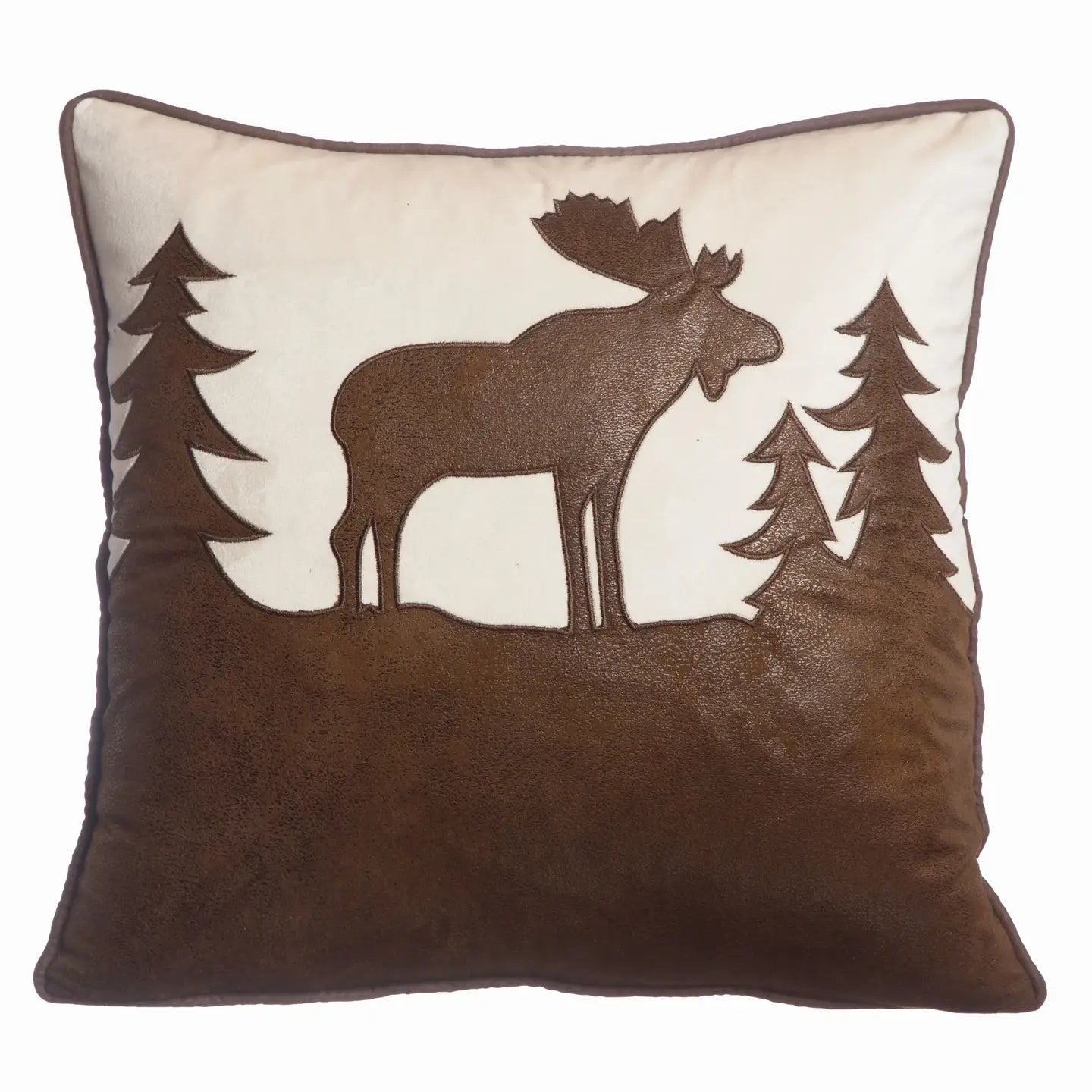 Linen Mart Moose Cabin Cushion 18x18