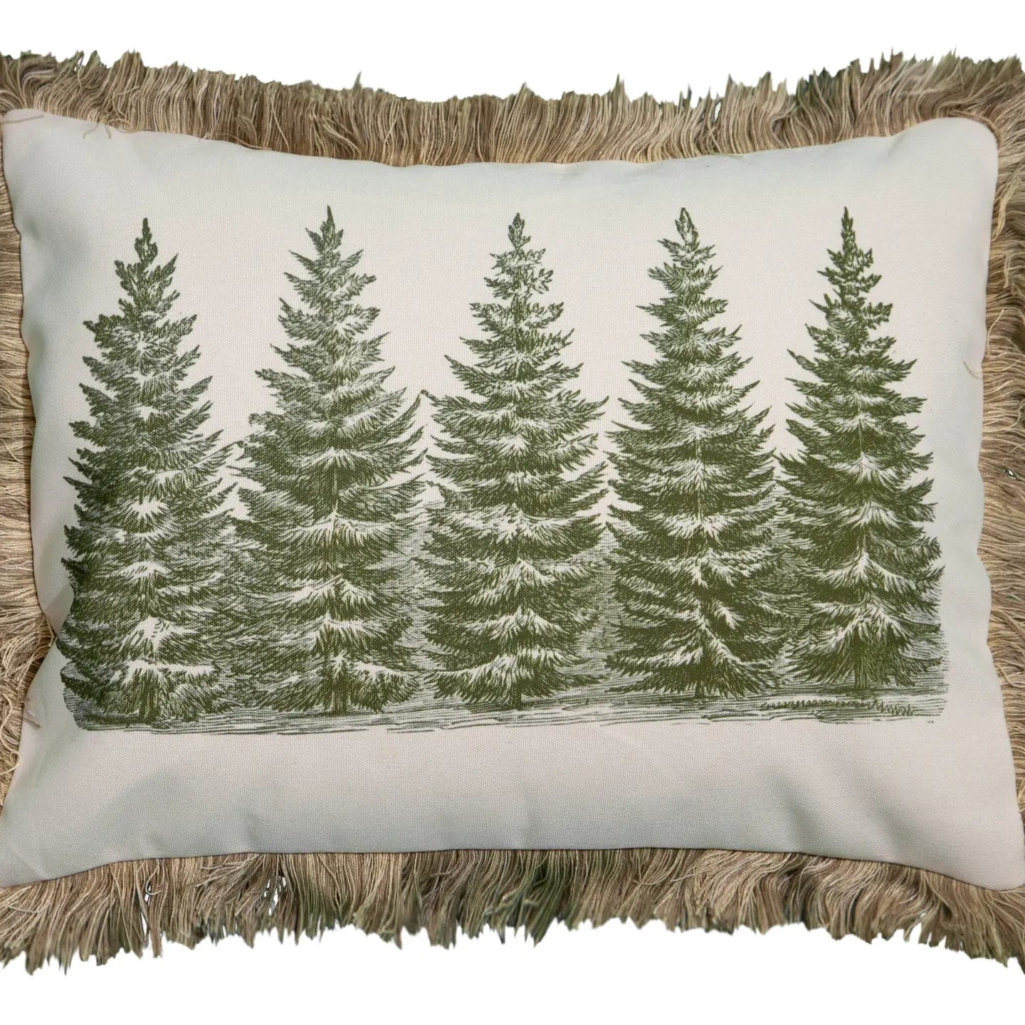 Linen Mart Pen & Ink Pine Cabin Pillow 16x20
