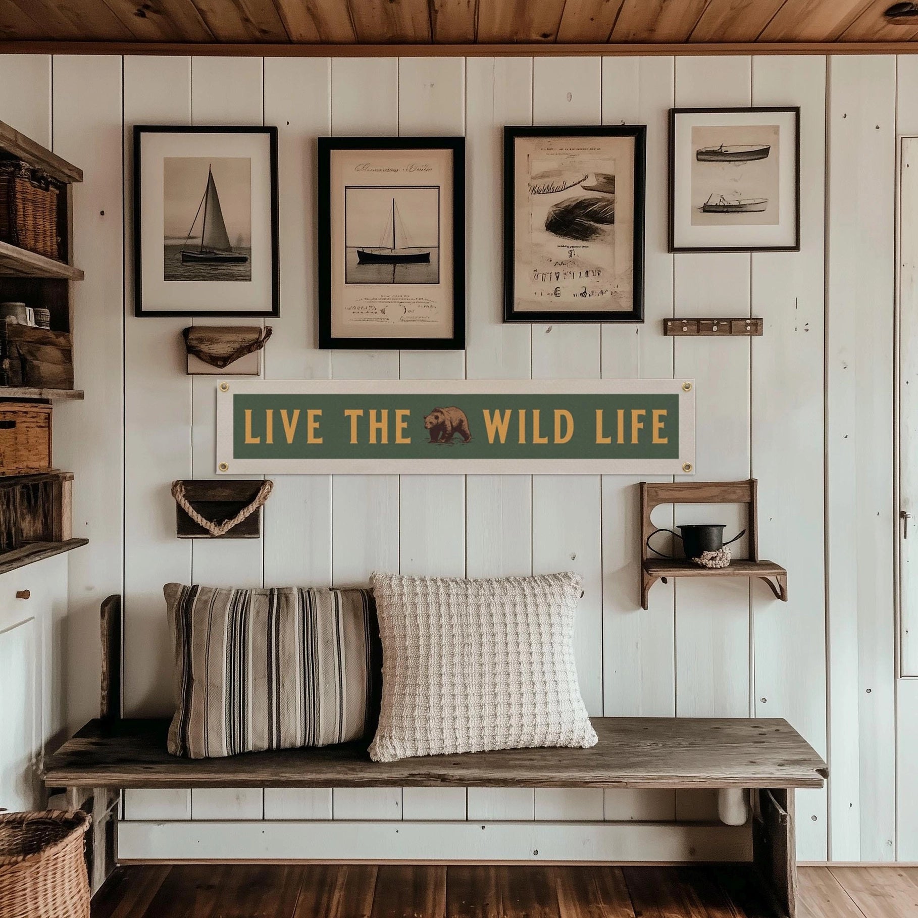 Benoit’s Design Co Live The Wild Life Felt Pennant Banner 40 x 8 in
