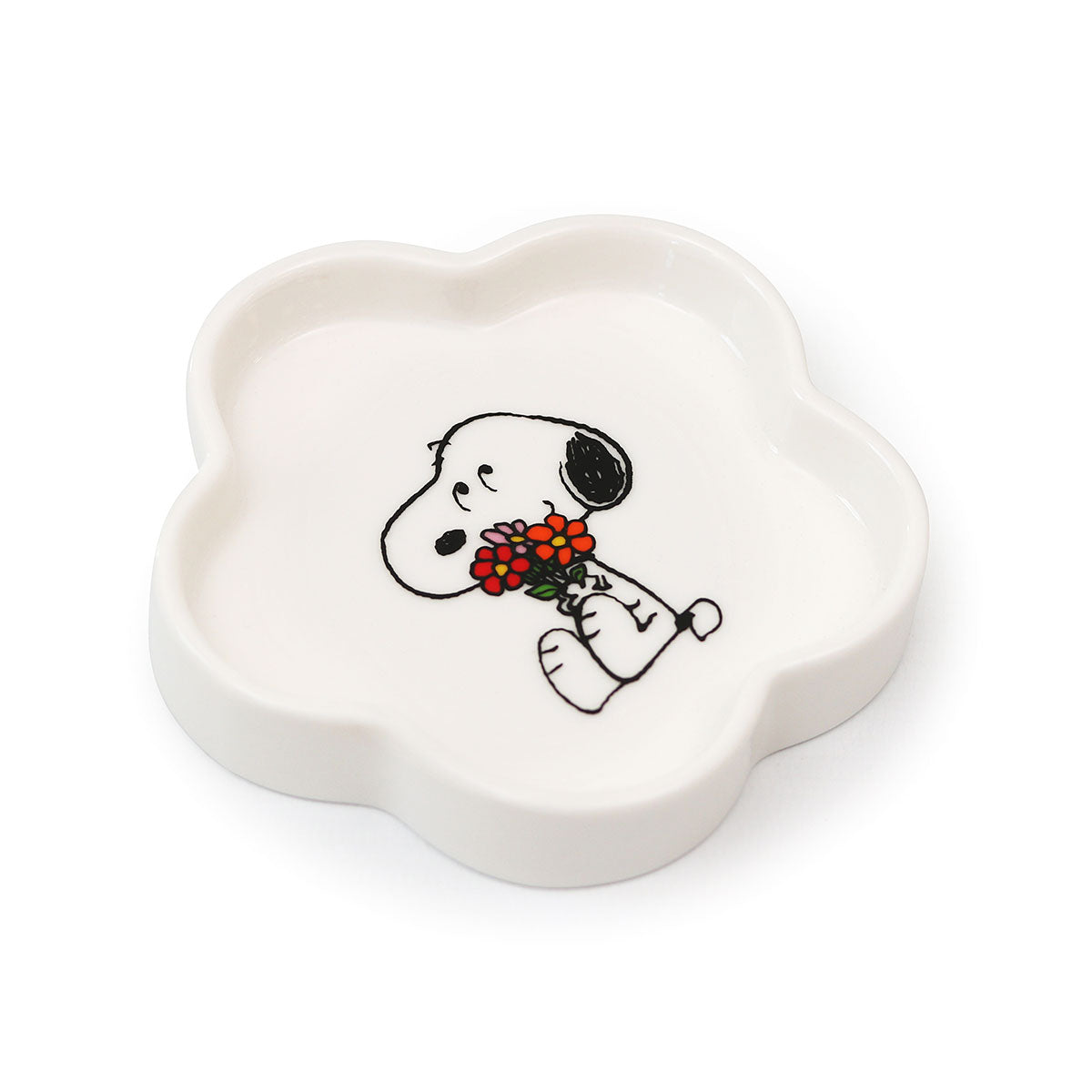 Magpie Gifts Peanuts Snoopy Round Flower Trinket Dish - Love Is In Bloom
