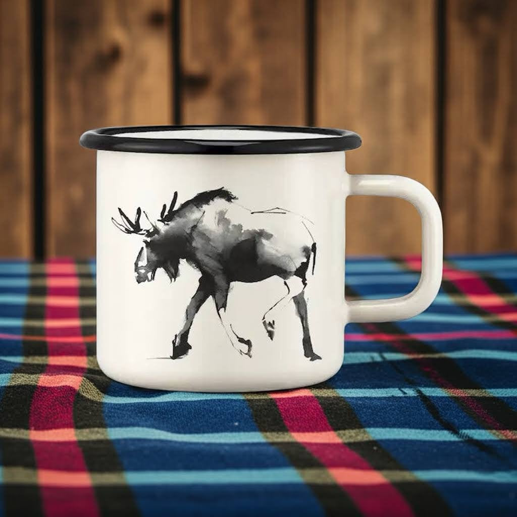 Muurla Teemu Järvi 0.37L Enamel Mug Moose (1 Unit)