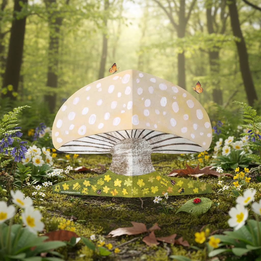 Mortlake Papers Spring Cap Mushroom Greeting Card