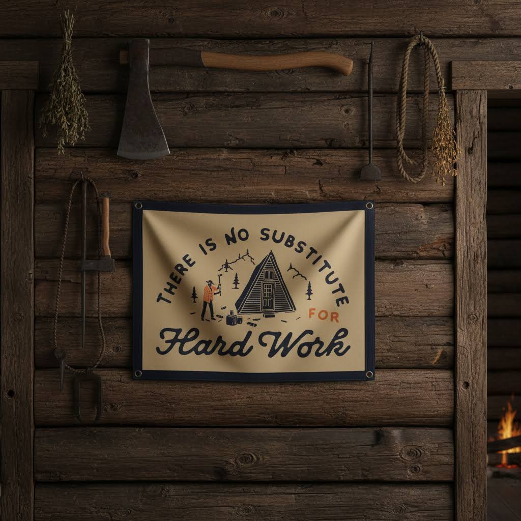 Oxford Pennant There Is No Substitute For Hard Work Camp Flag