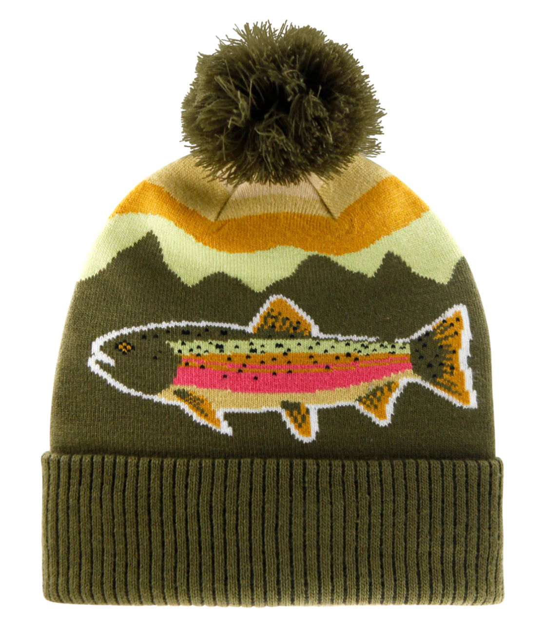 Northern Icon Creations Brook Trout Motif Pompom Beanie Fish Gift