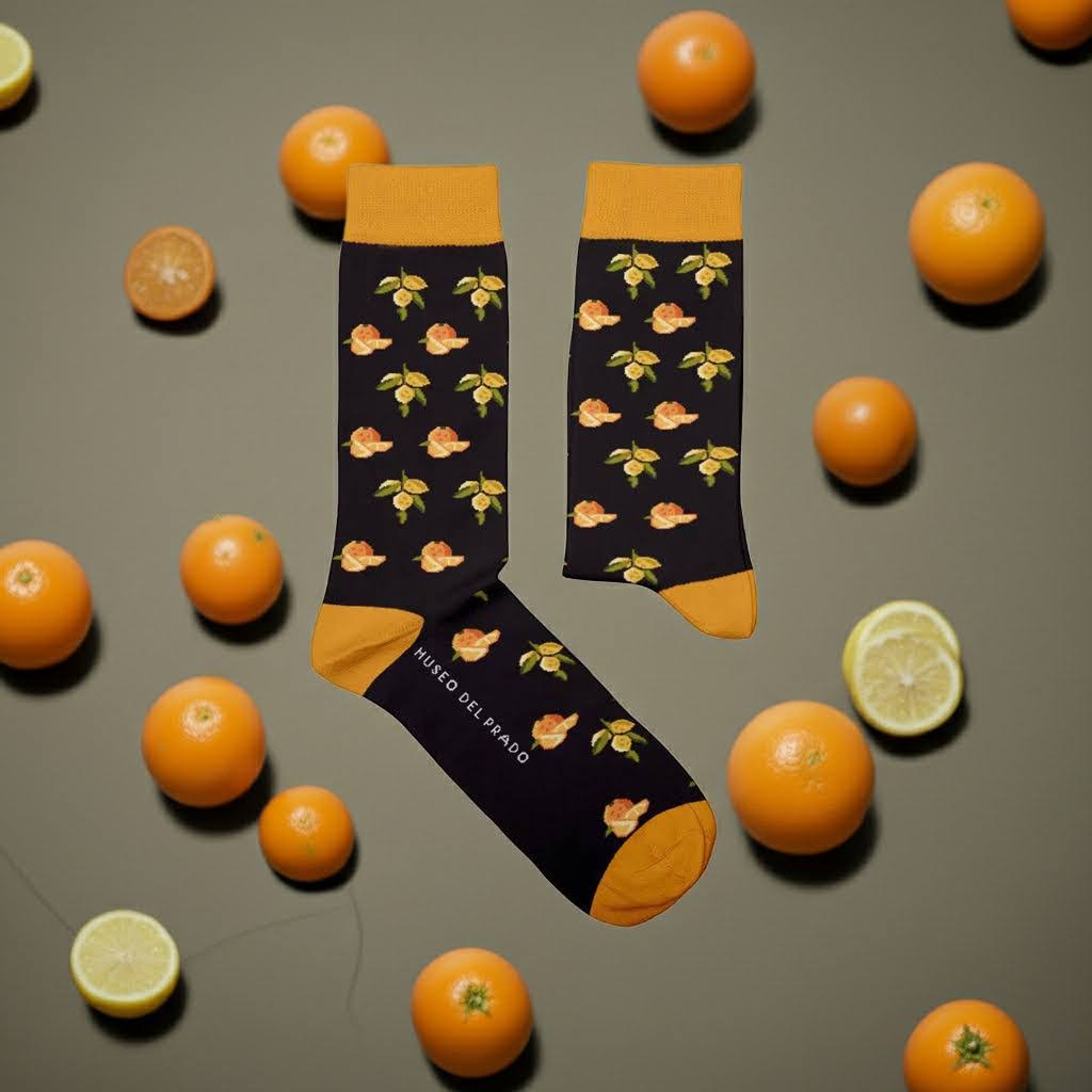 Sock Affairs Orange And Lemon Motif Socks