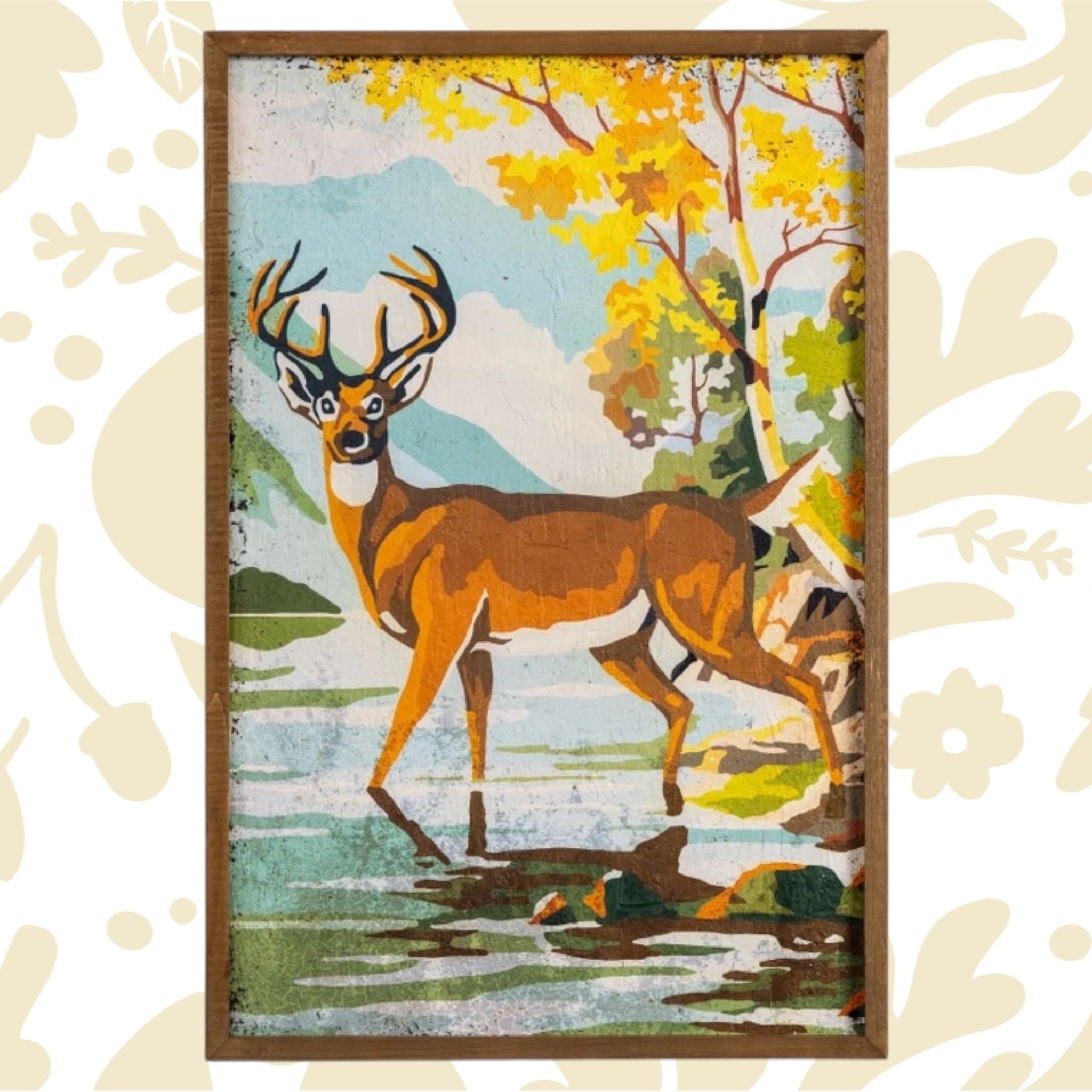 Ragon House Vintage Inspired Paint By Numbers Deer By The Water Print (15th September 2026 - Wishlist Now)