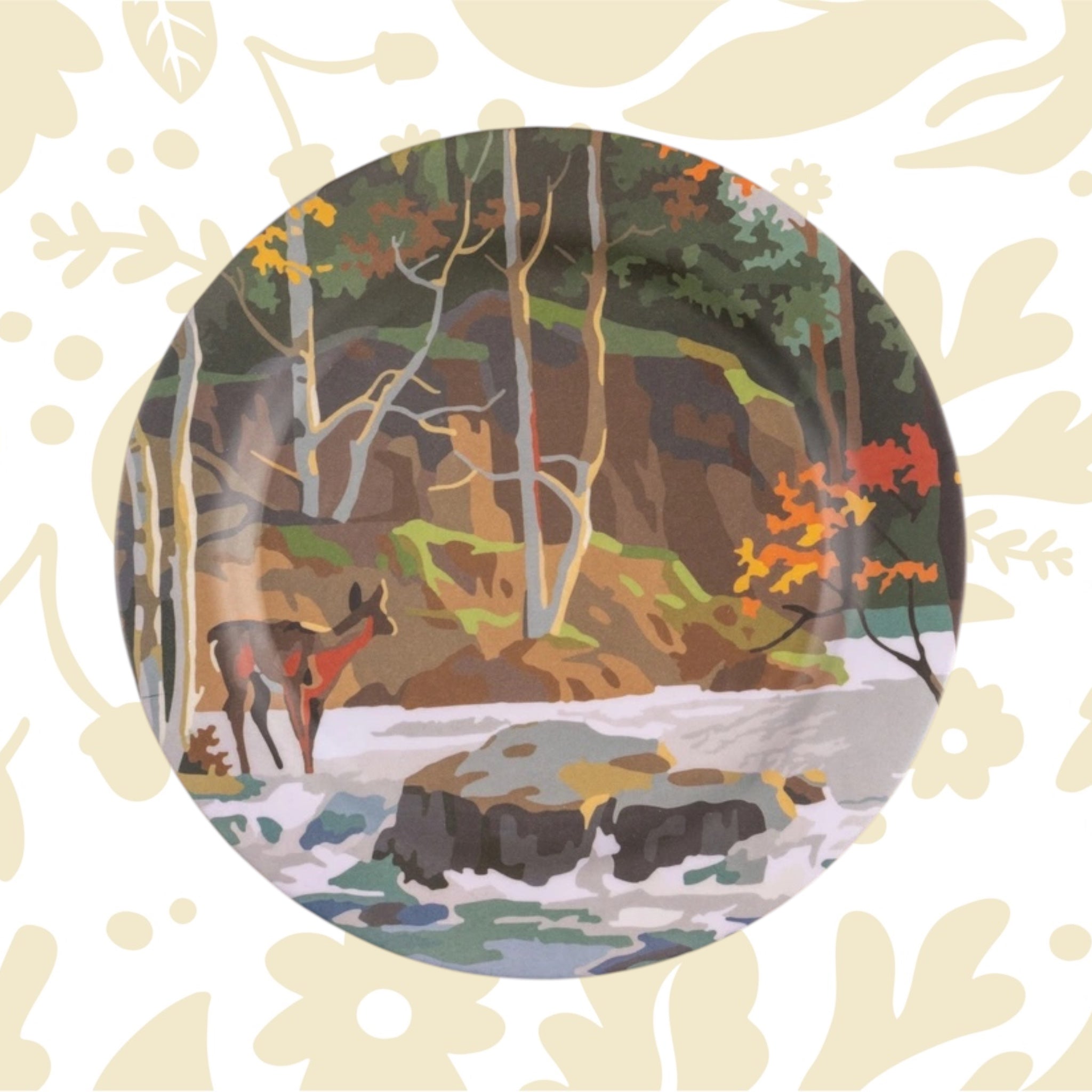 Ragon House Vintage Inspired Paint By Numbers Deer By River Melamine Plate (September 15th 2026 - Wishlist Now)