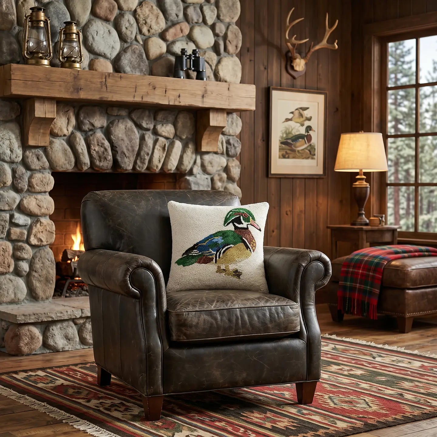 Peking Handicraft Mallard Wool Hook Cushion