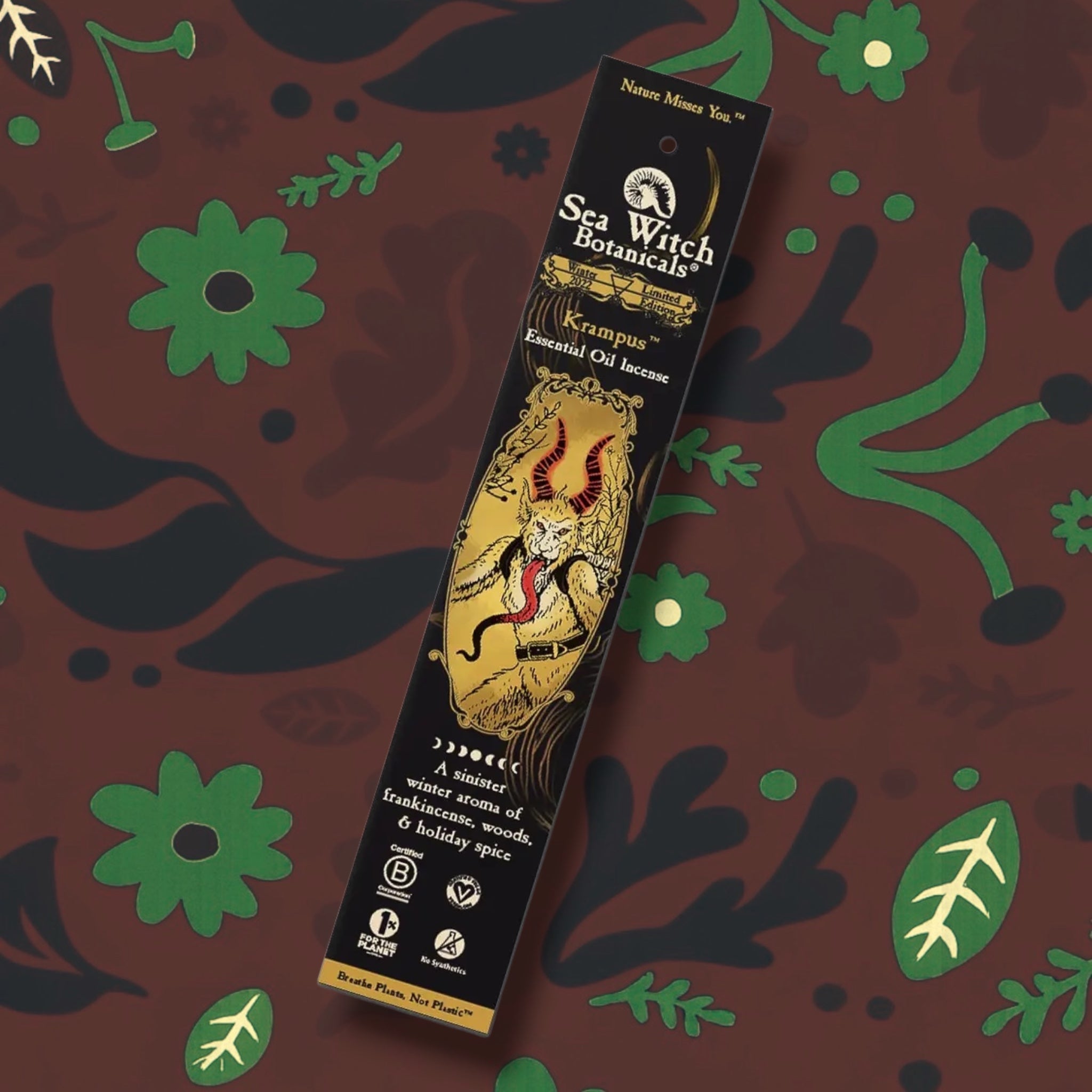 Forager Provisions LTD Sea Witch Botanicals Krampus premium incense pack with dark winter spice and evergreen scent