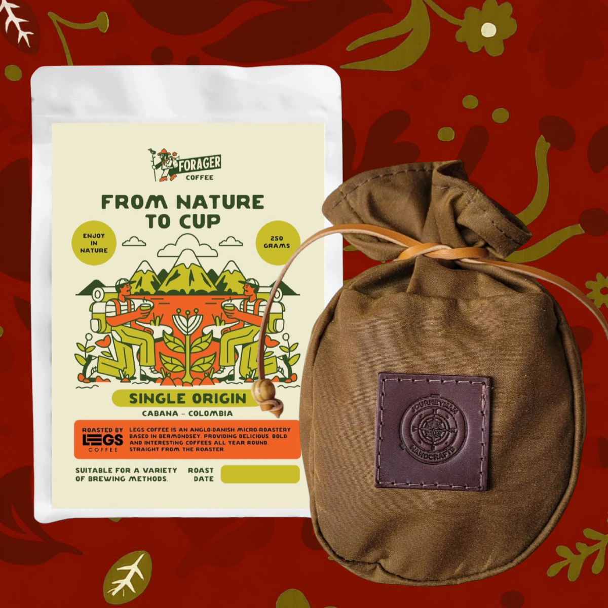 Forager x Legs Coffee Single Origin & Journeyman Handcrafts Waxed Canvas Coffee Pouch – Tan Brown