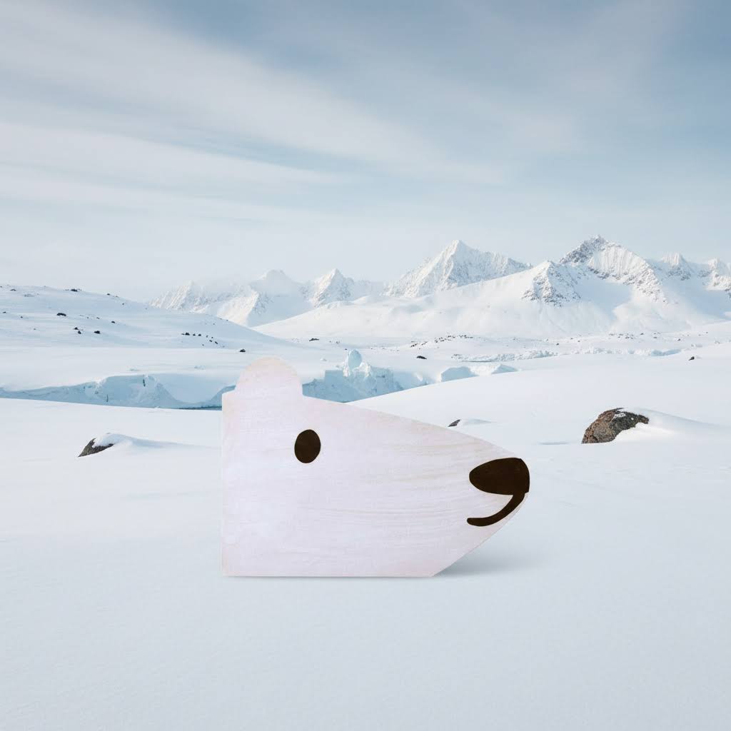 Mortlake Papers Christmas Polar Bear Shaped Greeting Card