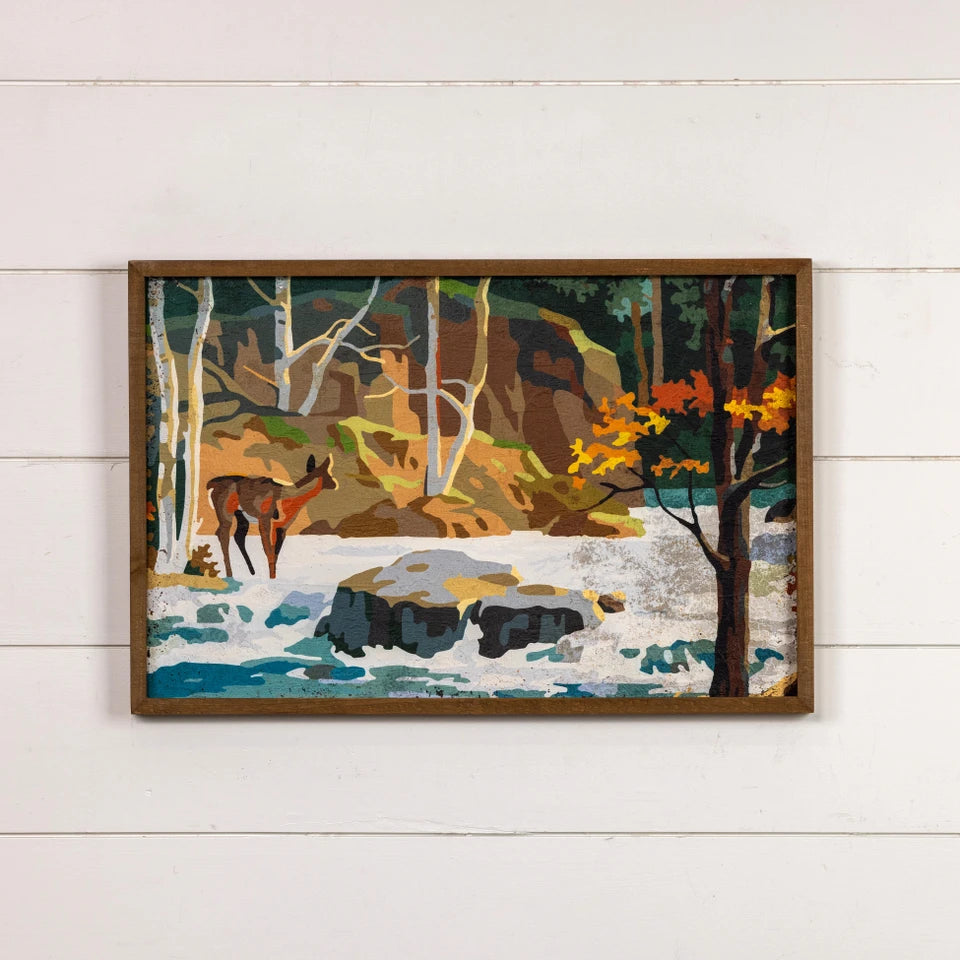 Ragon House Vintage Inspired Paint By Numbers Deer By River Print (September 15th 2026 - Wishlist Now)