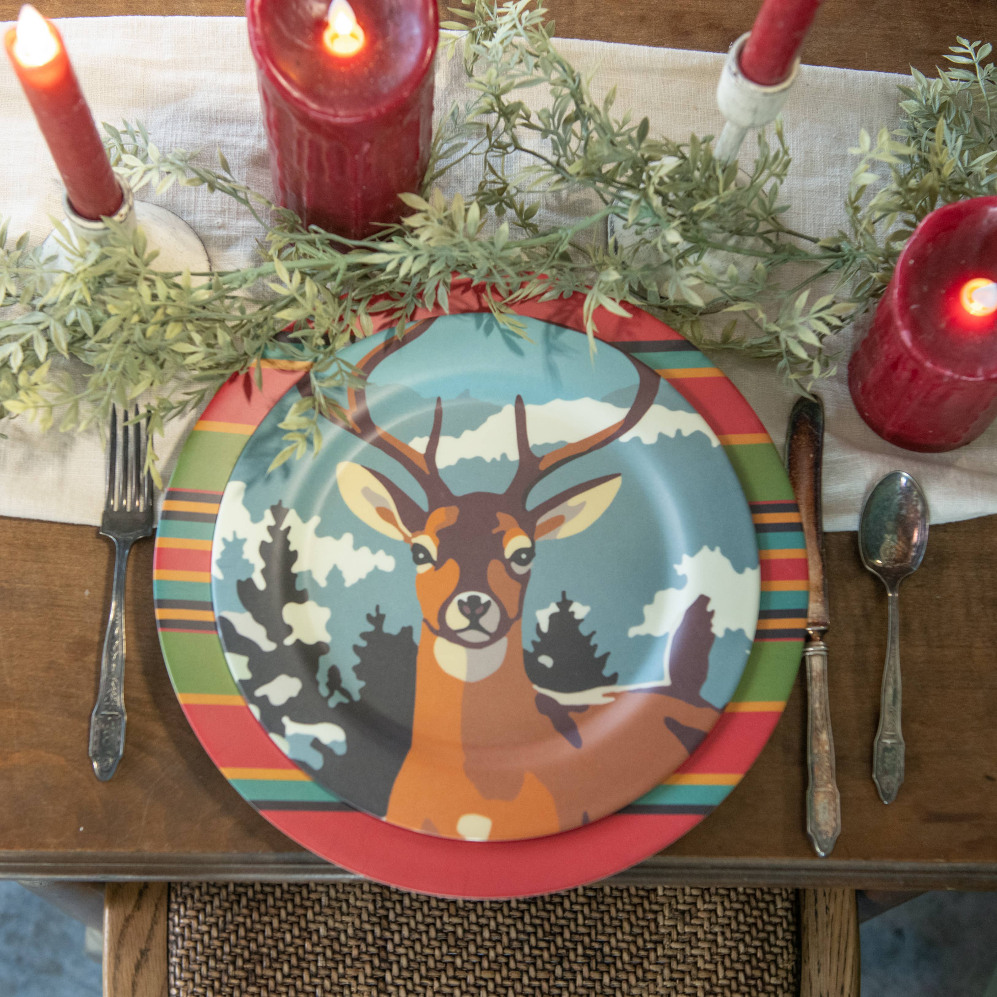 Ragon House Vintage Inspired Paint By Numbers Deer In The Slow Melamine Plate