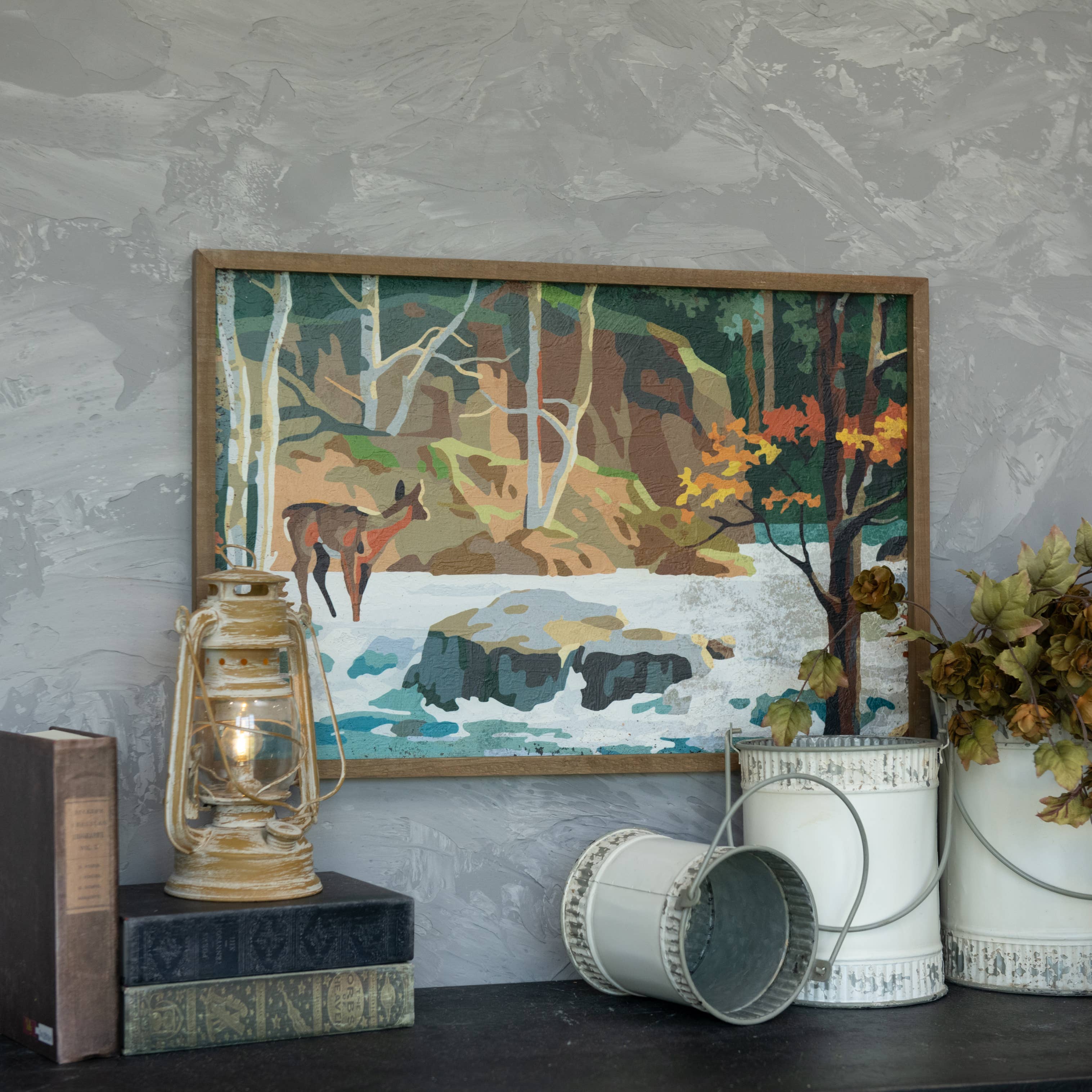 Ragon House Vintage Inspired Paint By Numbers Deer By River Print (September 15th 2026 - Wishlist Now)