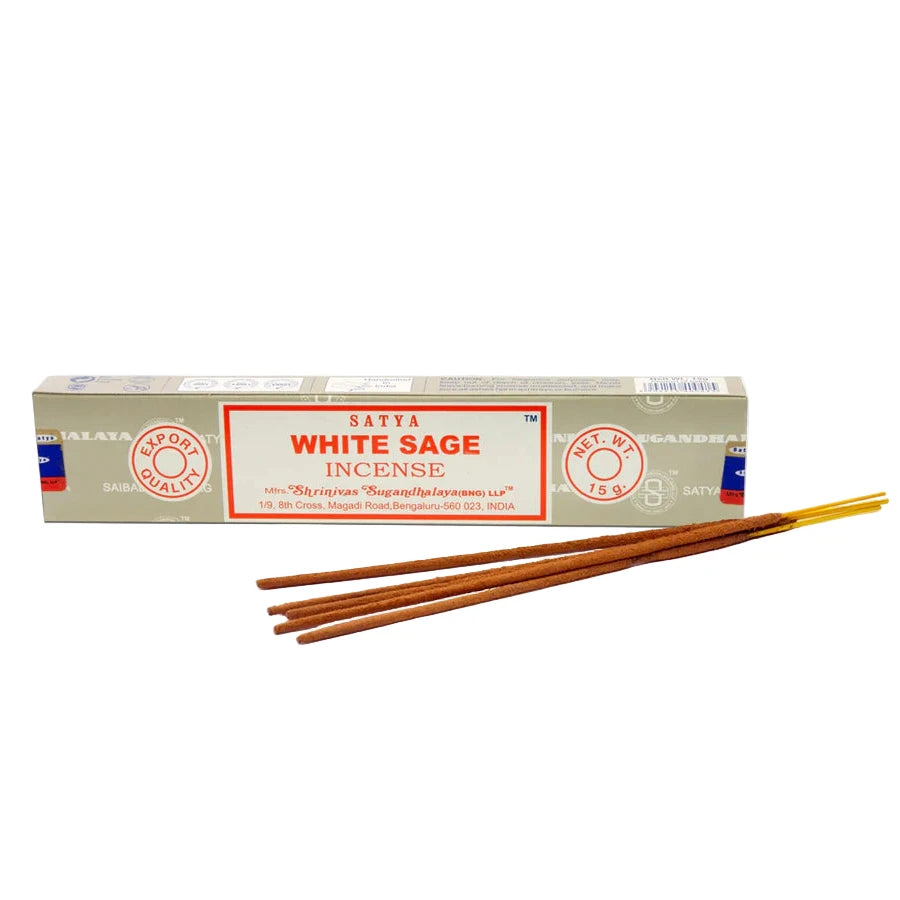 SATYA White Sage Incense Sticks 10 Pack