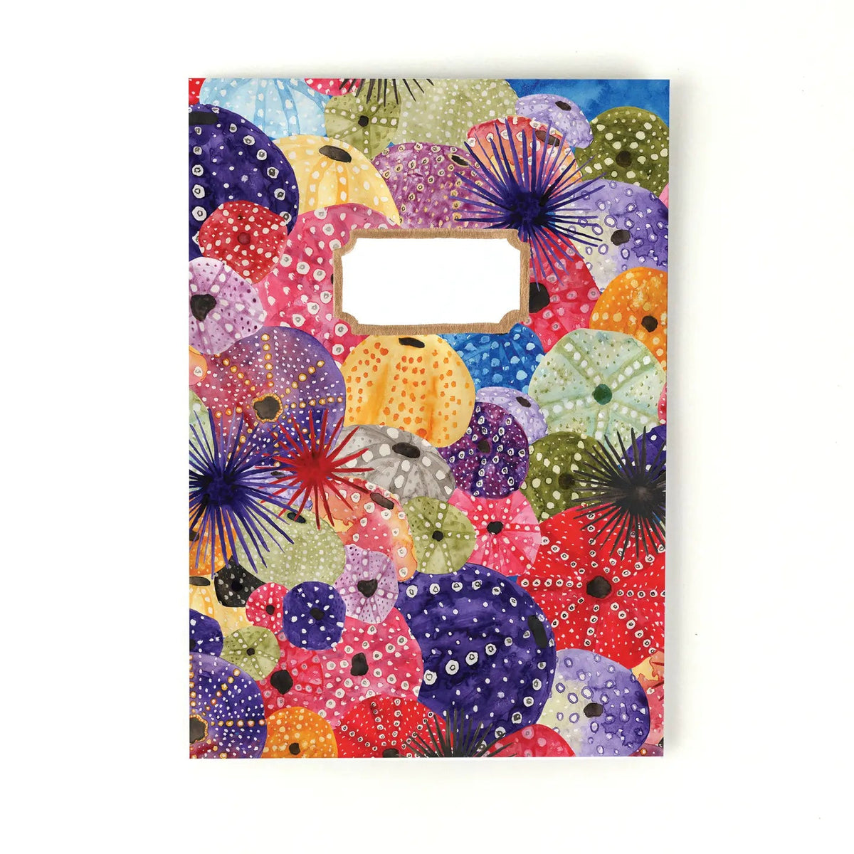 Forager Provisions LTD Bison Bindery A5 notepad featuring a colorful, detailed sea urchin illustration on the cover.