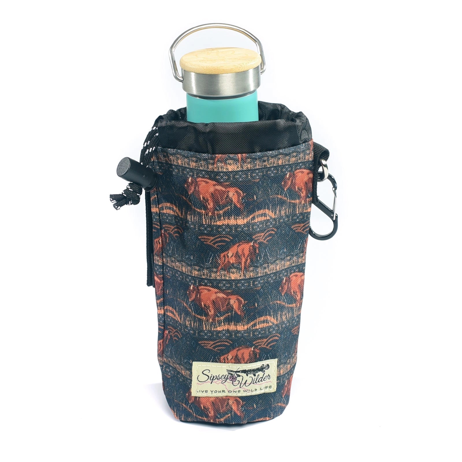 Sipsey Wilder Born To Roam Buffalo 22oz Water Bottle Holder With Waist Strap