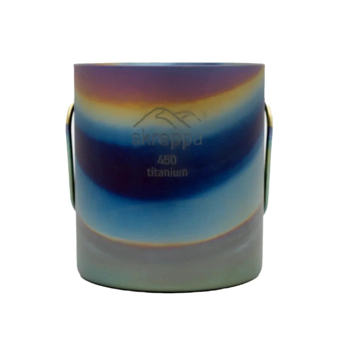 Skreppa Double Wall Titanium Mug 450ml Geodic, multicolor gradient, engraved Skreppa 450—lightweight camping cup.