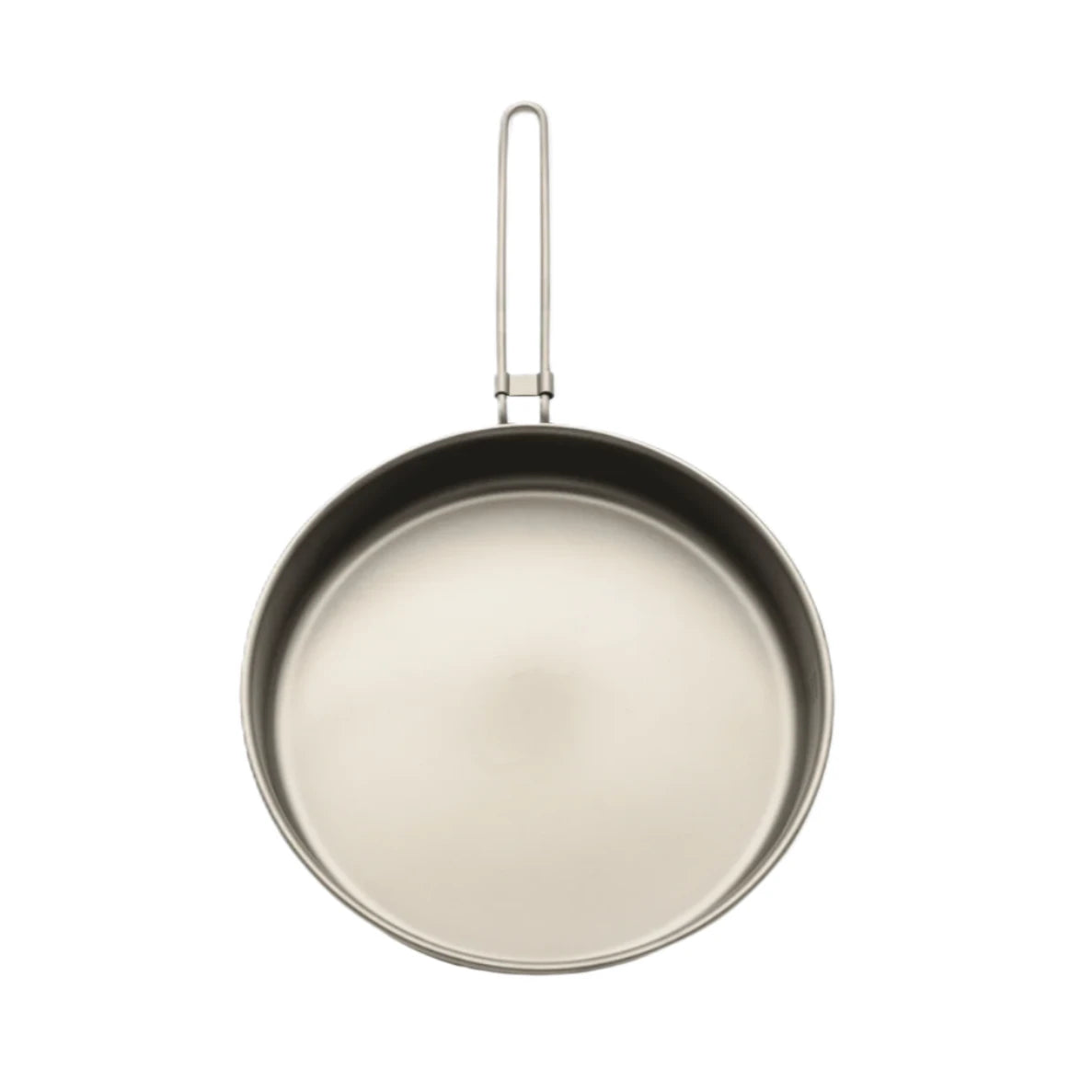Skreppa Titanium Frying Pan with long handle—ultralight, durable cookware ideal for camping, hiking, and outdoor cooking.