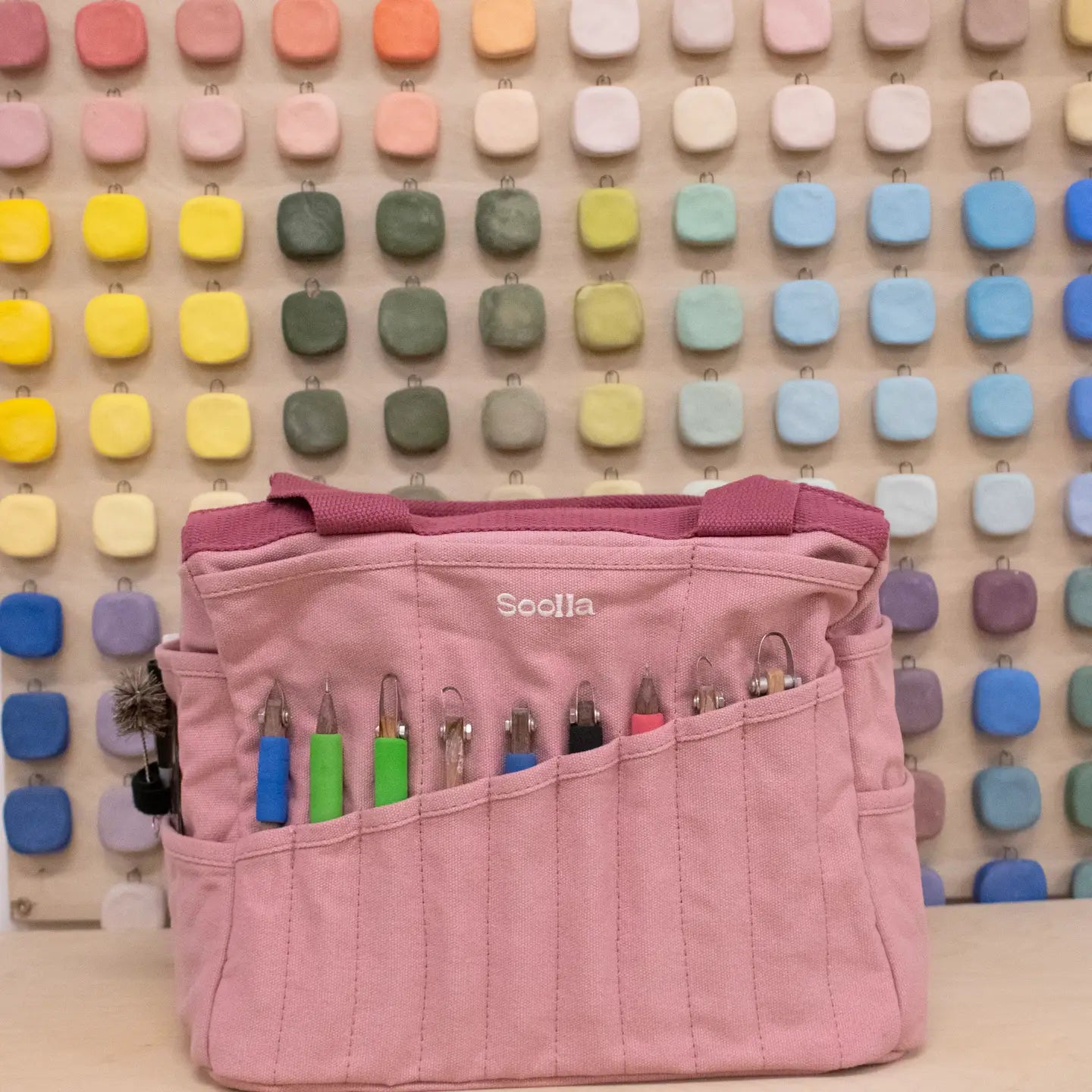 Soolla Studio Pottery Artist Bag -  Desert Rose Pink