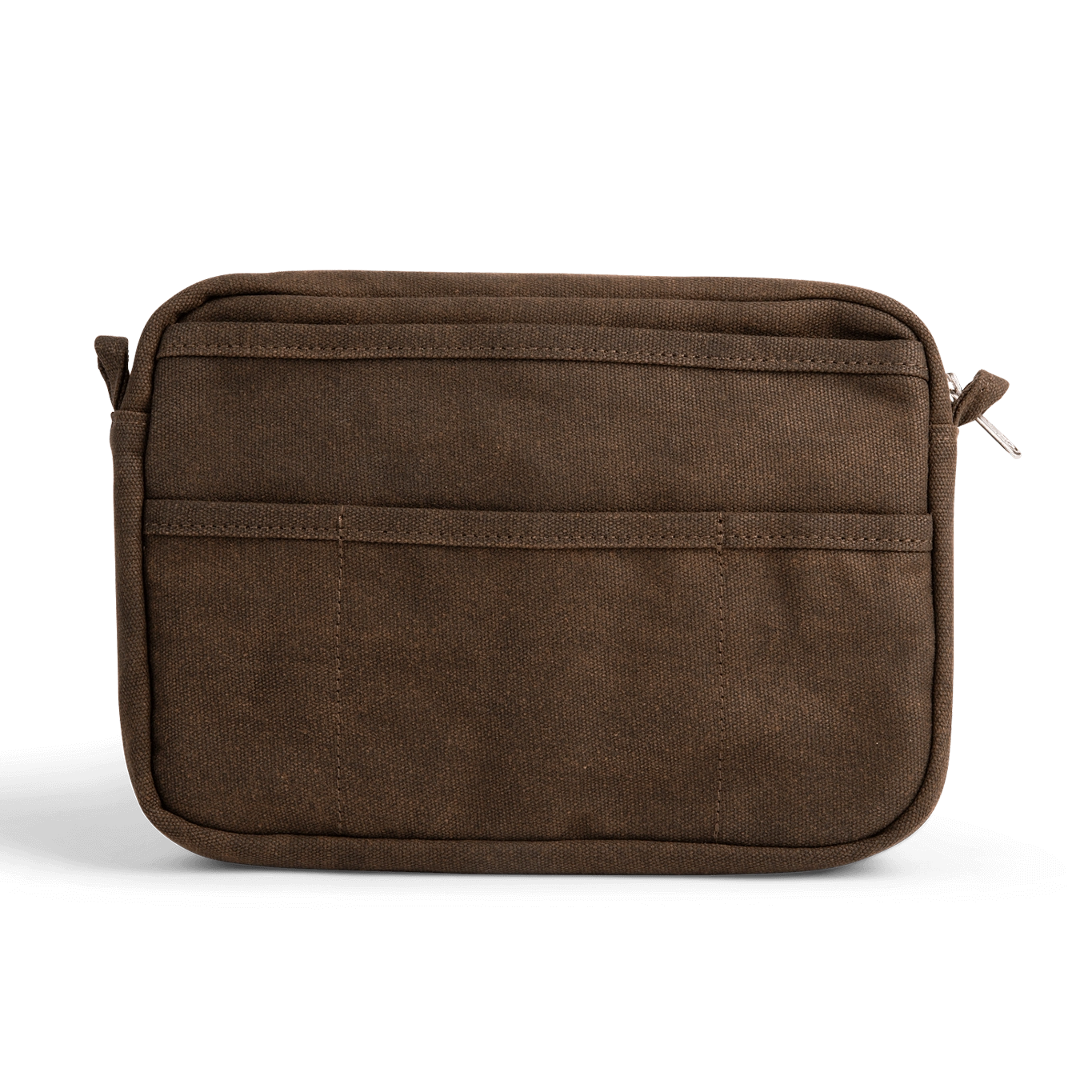 Soolla® Studio Artist Stationery Pouch Coffee Bean—zipper closure, front pocket, 2 small outer pockets for supplies.