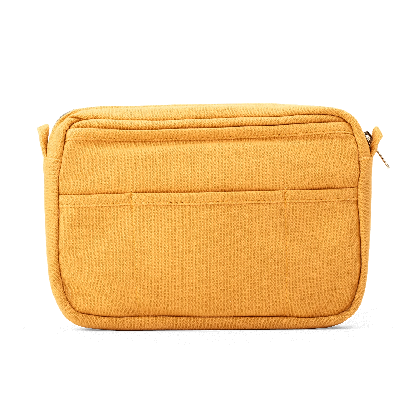 Soolla Studio Artist Stationery Pouch Sedona—yellow, rectangular, two front pockets, zipper closure. Stylish organizer bag.