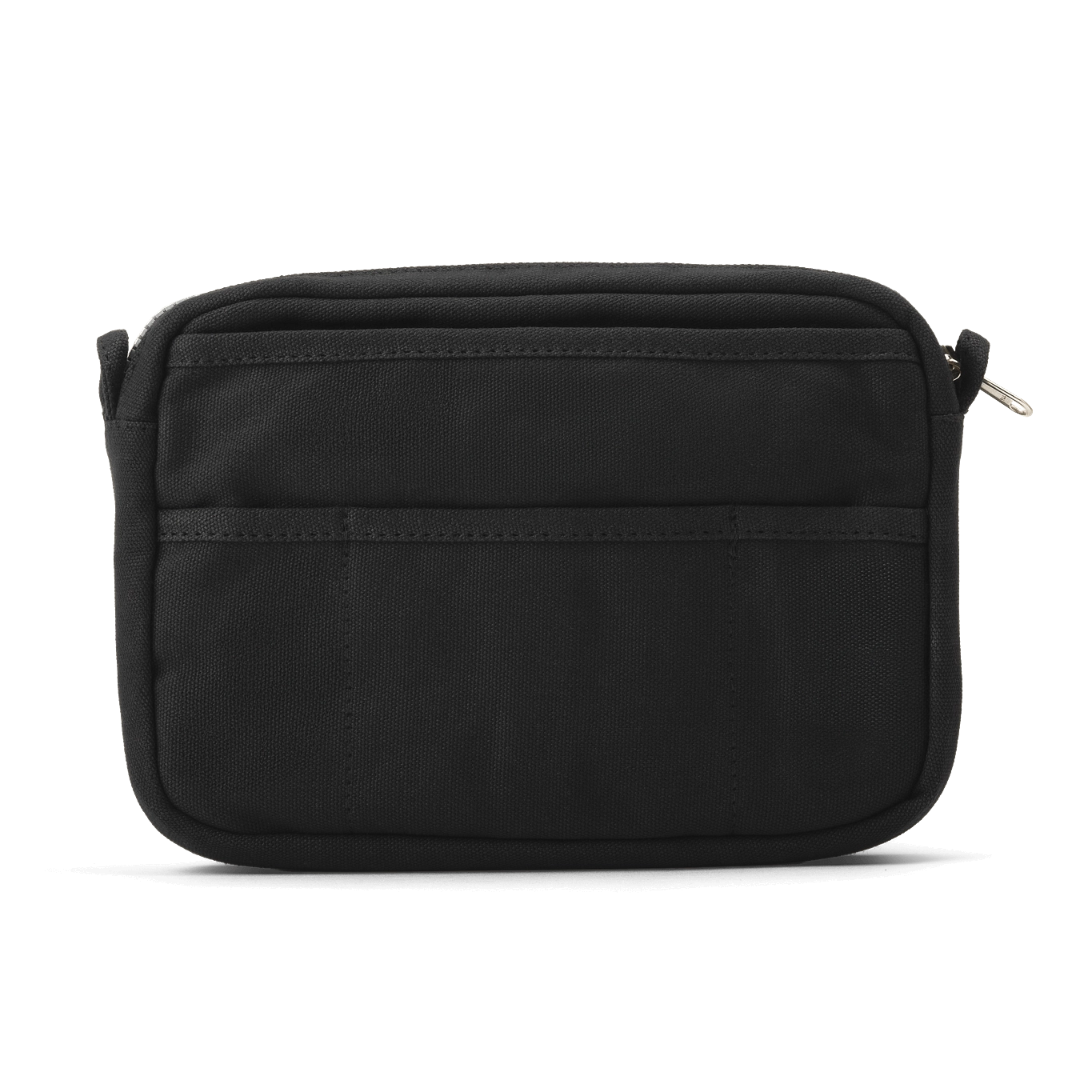 Soolla® Studio Artist Stationery Pouch Blackout with two front pockets, top zipper, white background. Perfect art supplies case.
