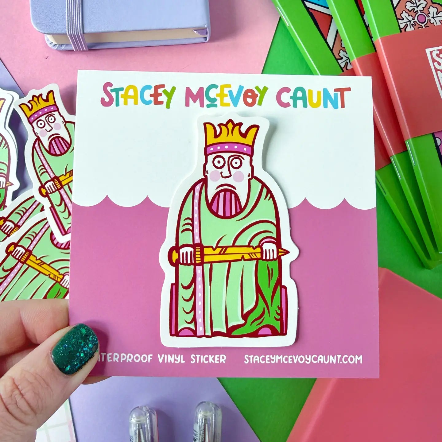 Stacey McEvoy Caunt Medieval King Lewis Chessmen Vinyl Sticker