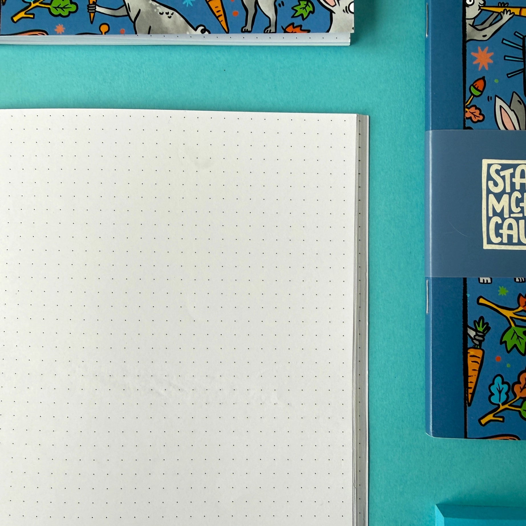 Stacey McEvoy Caunt Medieval Duelling Bunnies A5 Dot Grid Notebook