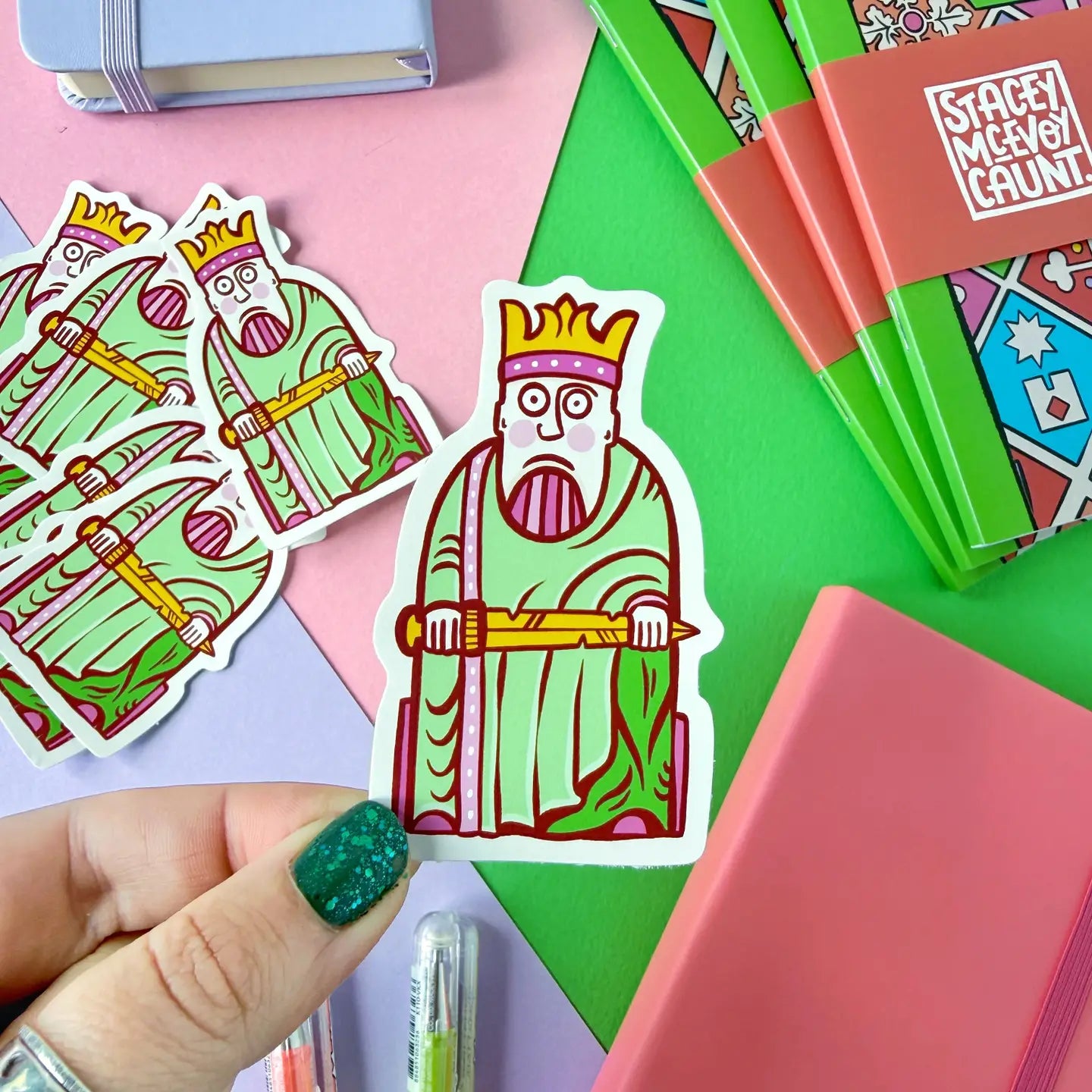 Stacey McEvoy Caunt Medieval King Lewis Chessmen Vinyl Sticker