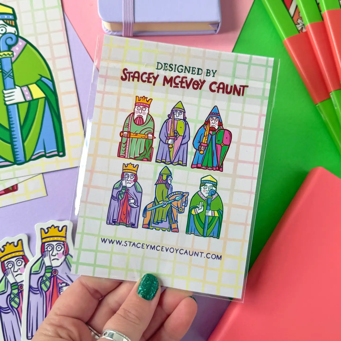 Stacey McEvoy Caunt Lewis Chessmen Set of 6 Vinyl Stickers (August 2026)