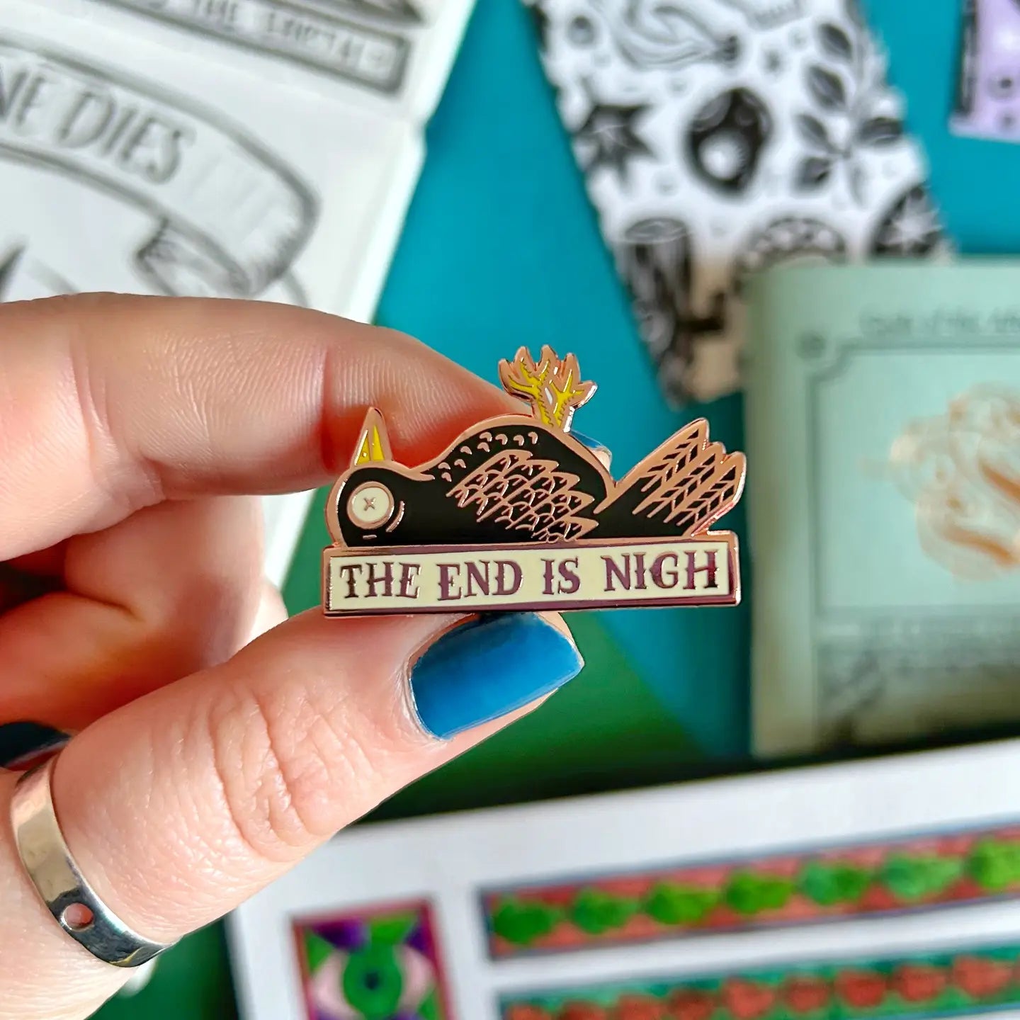 Stacey McEvoy Caunt The End Is Night Enamel Pin