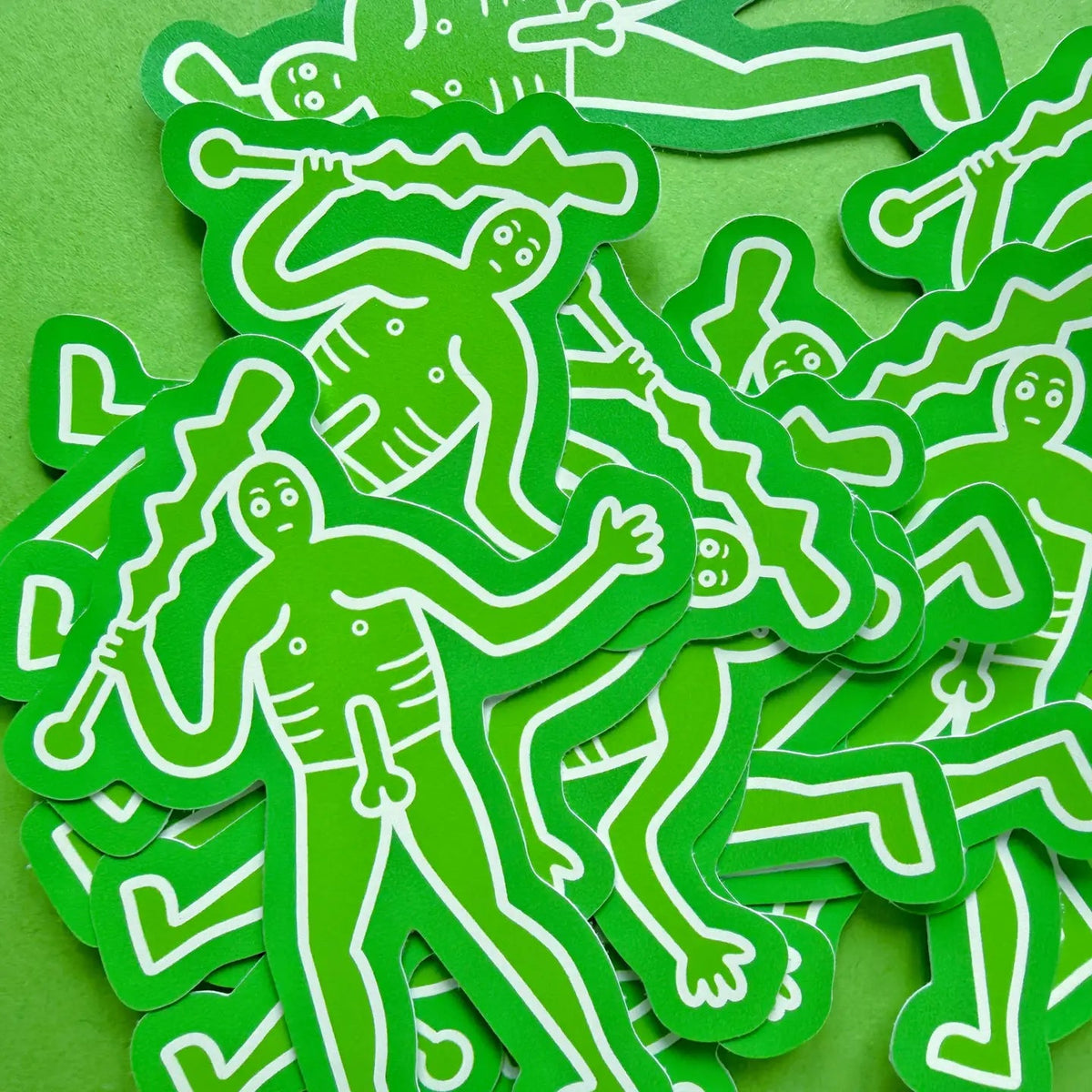 Forager Provisions LTD Cerne Giant vinyl sticker featuring a bright green illustration of the iconic Dorset figure.