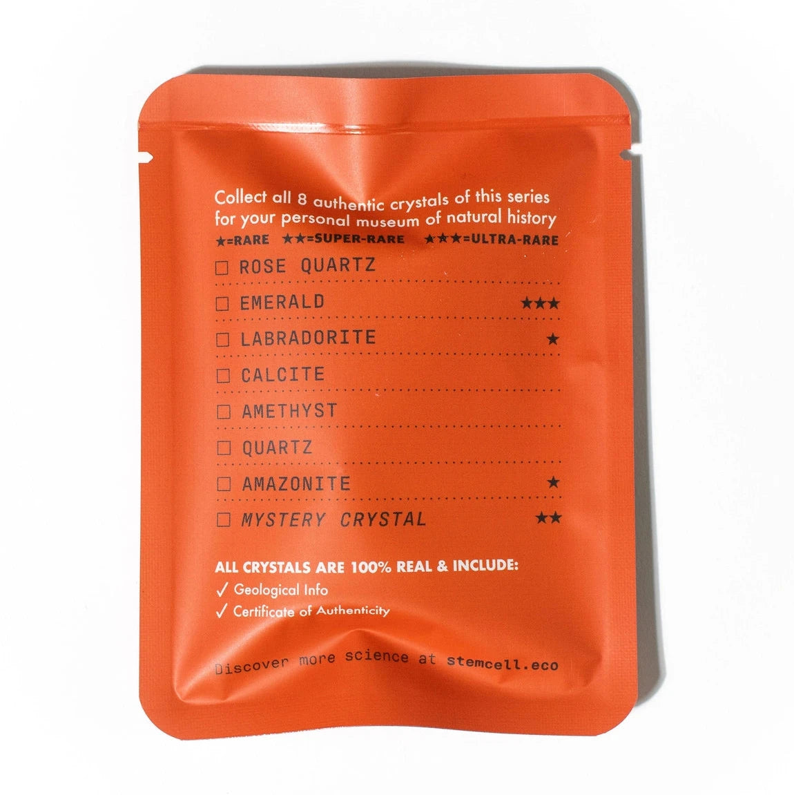 Discover Stemcell Science Geological Crystal Blind Bags—collect 8 rare crystals, perfect for crystal collectors and geology fans.