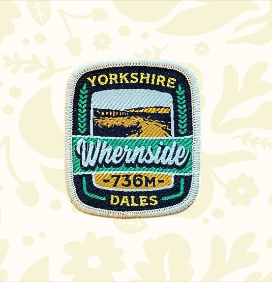 Whernside Patch by The Adventure Patch Company featuring hills, viaduct, and Yorkshire Dales Whernside 736M embroidered design.