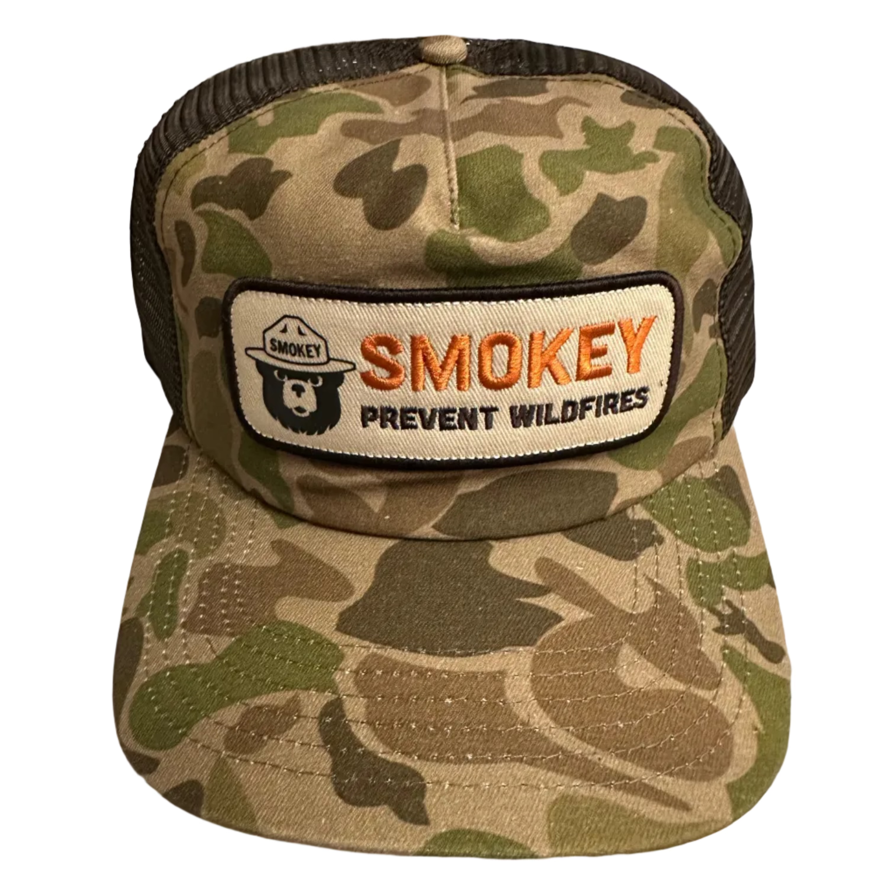 The Landmark Project Smokey Bear Camo 5-Panel Trucker Cap - Duck Camo