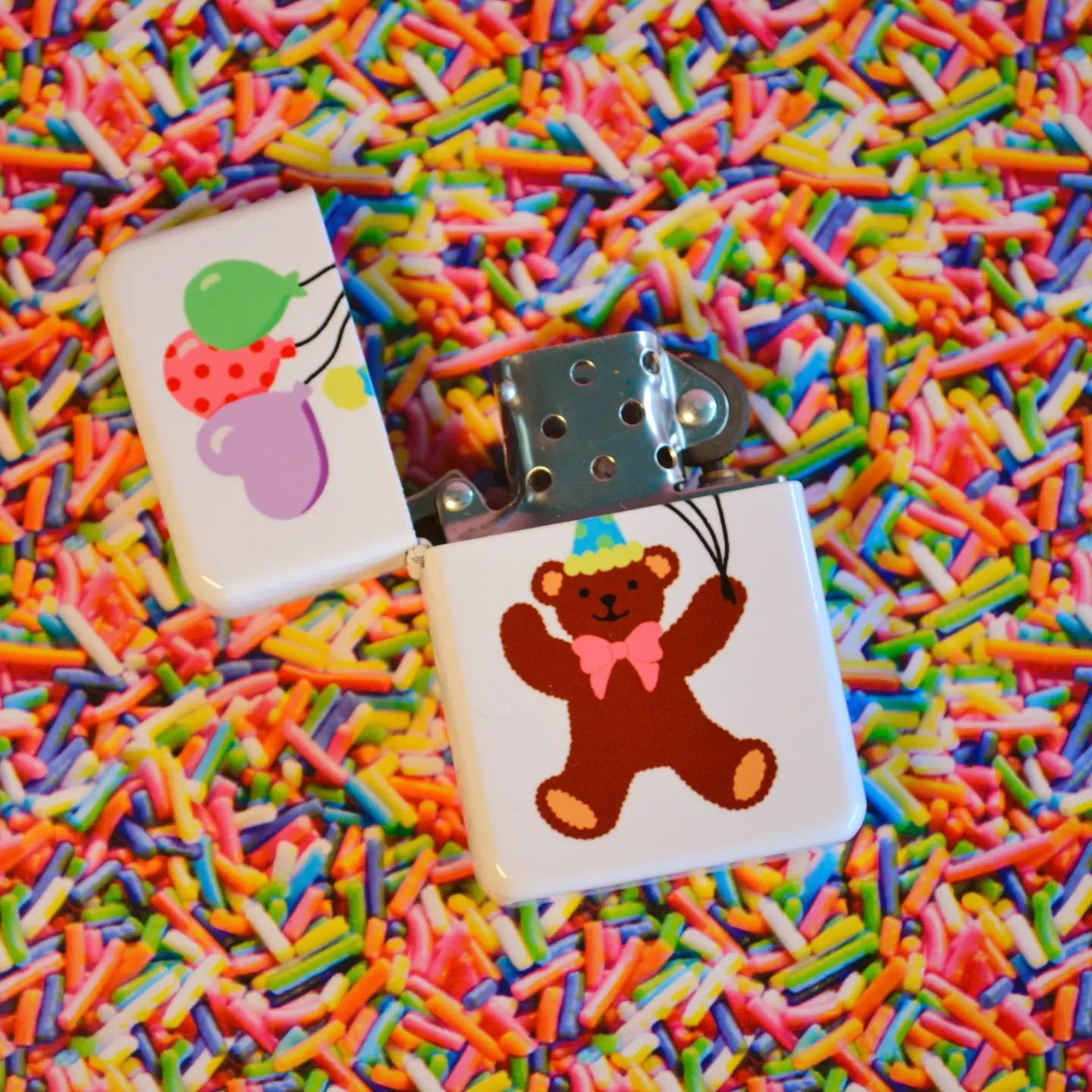 The Peach Fuzz Party Bear Lighter