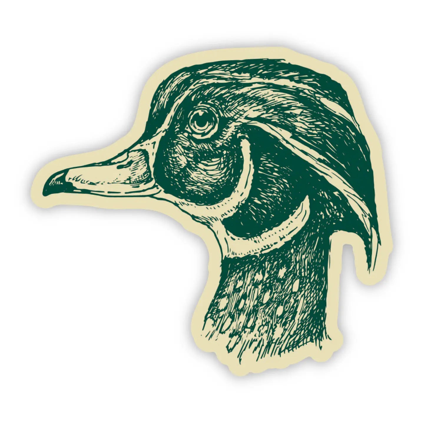 Duck head line art vinyl sticker—waterproof, nature-inspired outdoor decor for water bottles, laptops, and adventure gear.
