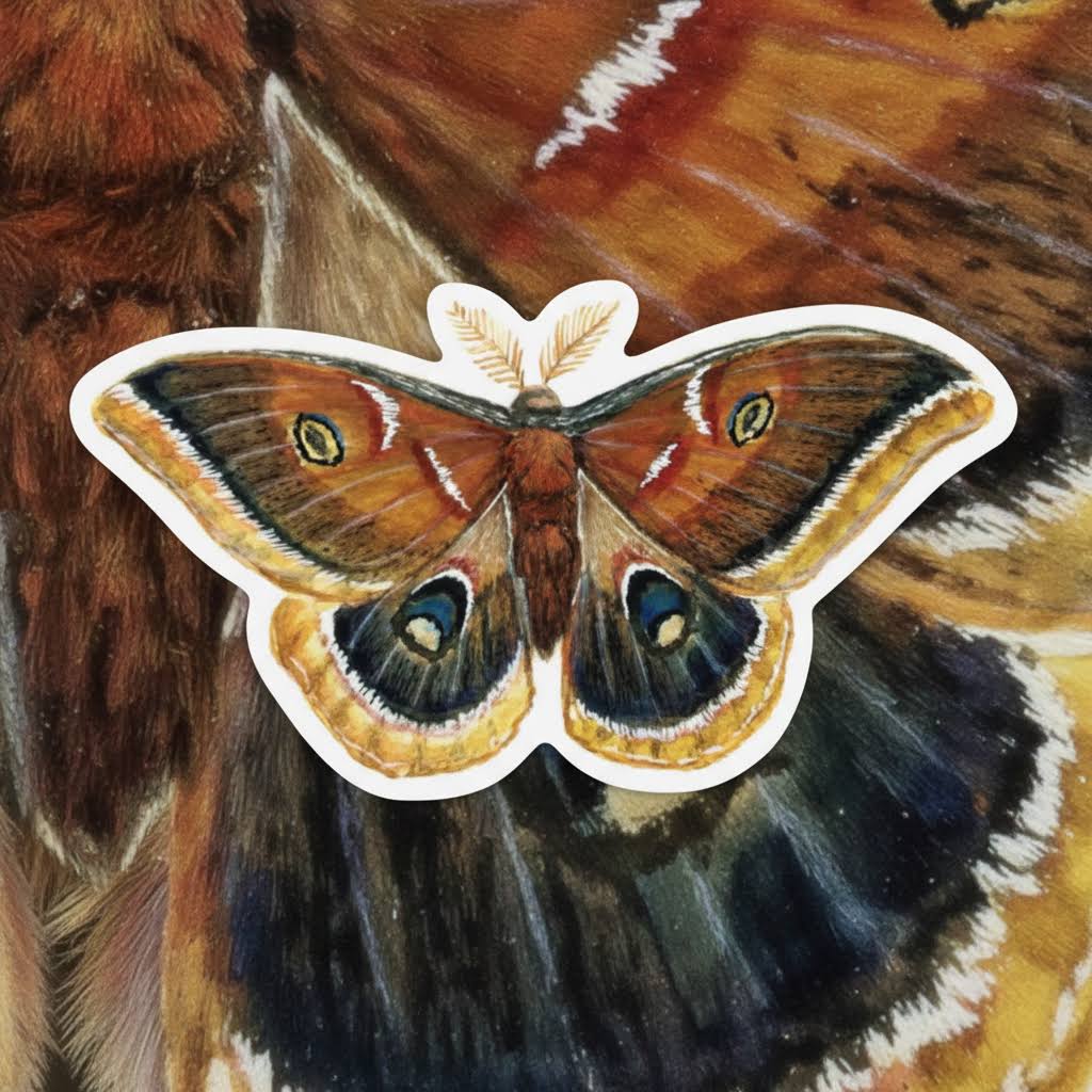 The Wild Wander Polyphemus Moth Sticker
