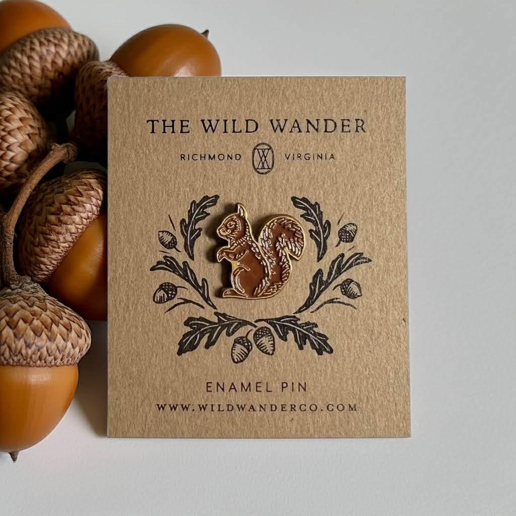 The Wild Wander Red Squirrel Enamel Pin