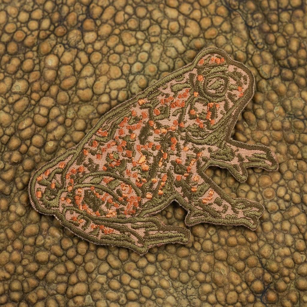Mustard Beetle Toad Iron On Patch