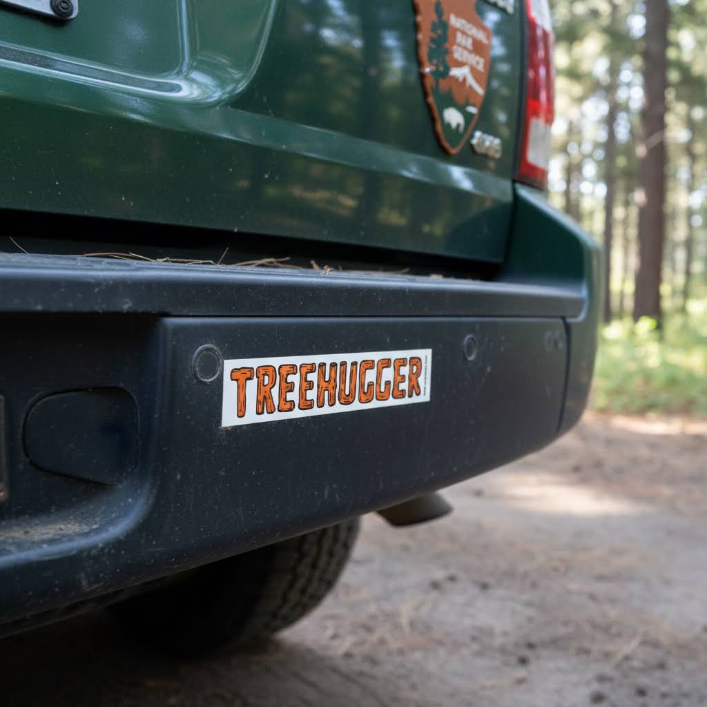 Union Made Large Vinyl Sticker - Tree Hugger