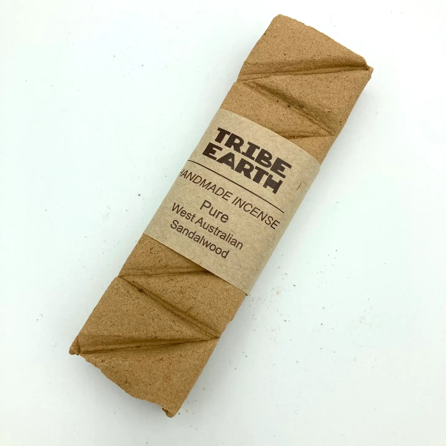 Tribe Earth Incense Plank Bar Pure: Rectangular West Australian Sandalwood incense bar for natural living, on white background.