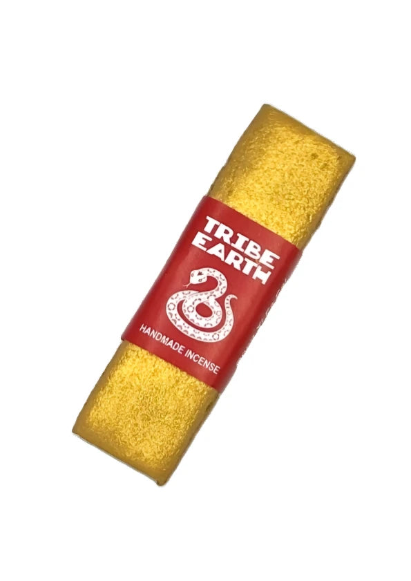 Gold-wrapped Tribe Earth Incense Plank Bar Year of the Snake Gold Edition with red label, luxury incense gift 2024.