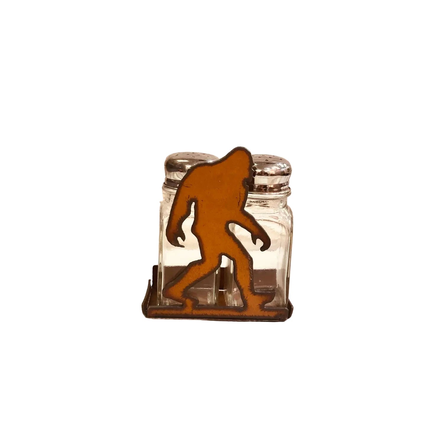 Universal Ironworks USA Bigfoot Salt & Pepper Holder (Includes X2 Glass Shakers)